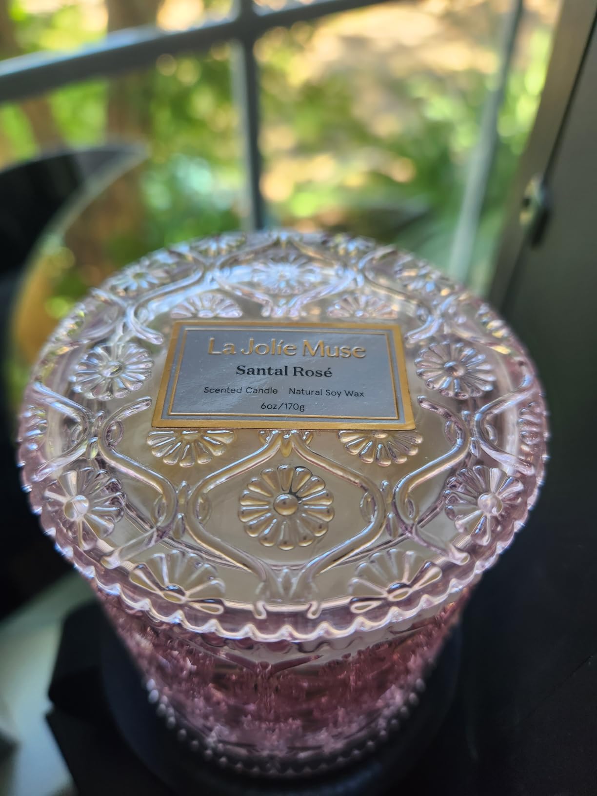 LA JOLIE MUSE Santal Rose Scented Candles for Home, Natural Soy 40 Hrs | Luxury Pink Jar Candle, Clean Non Toxic Wax, Gifts for Women, Floral Decorative Candles for Candle Warmer, Sandalwood Rose customer photo 1