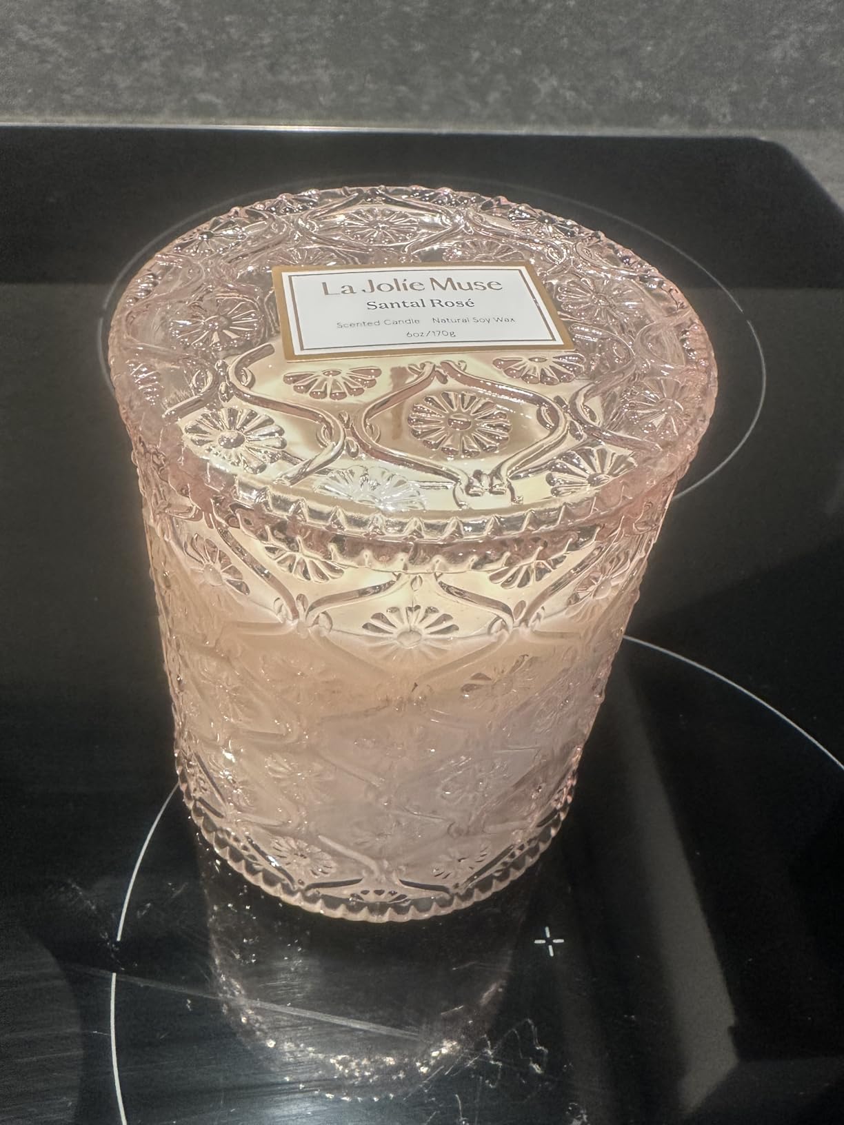 LA JOLIE MUSE Santal Rose Scented Candles for Home, Natural Soy 40 Hrs | Luxury Pink Jar Candle, Clean Non Toxic Wax, Gifts for Women, Floral Decorative Candles for Candle Warmer, Sandalwood Rose customer photo 2