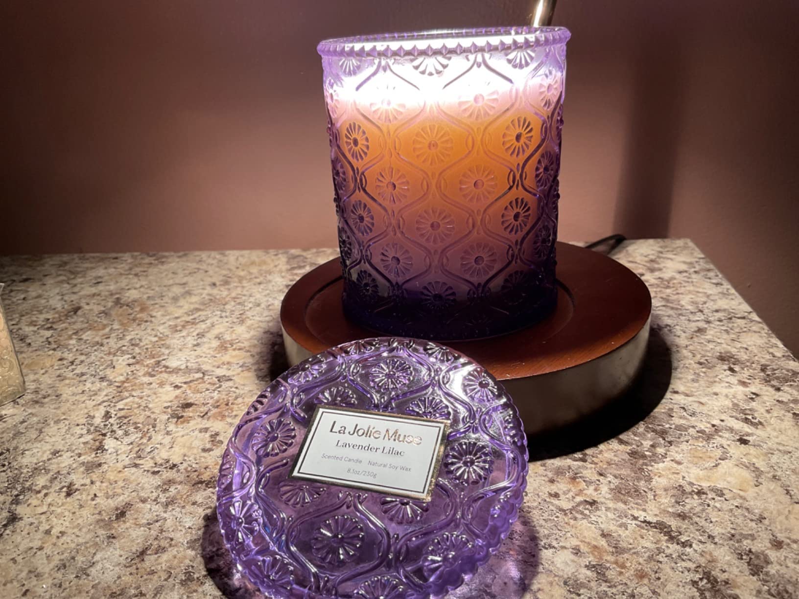 LA JOLIE MUSE Lavender Lilac Fresh Scented Candles for Home, Soy Wax 40 Hrs customer photo 1