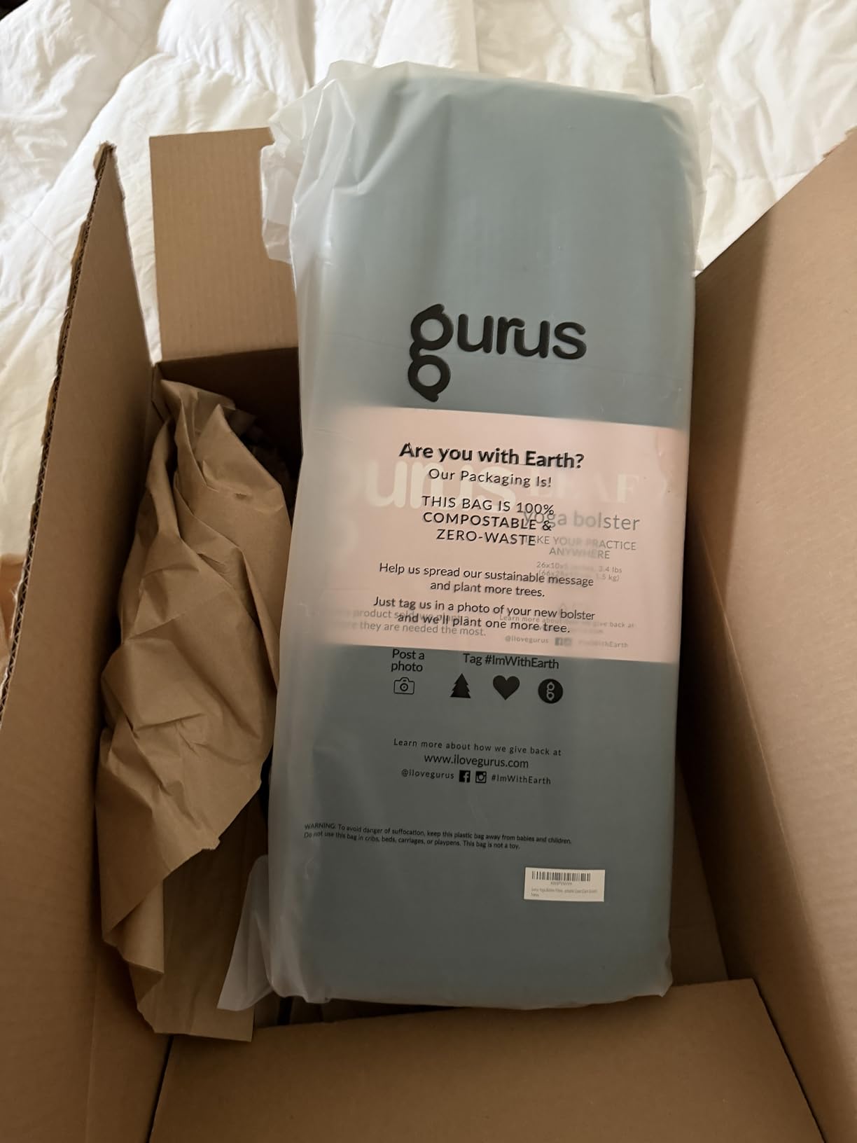 Gurus Super Soft & Firm Yoga Bolster Pillow - Lightweight, Easy to Carry with Handles - Rectangular, Machine Washable Cover customer photo 1