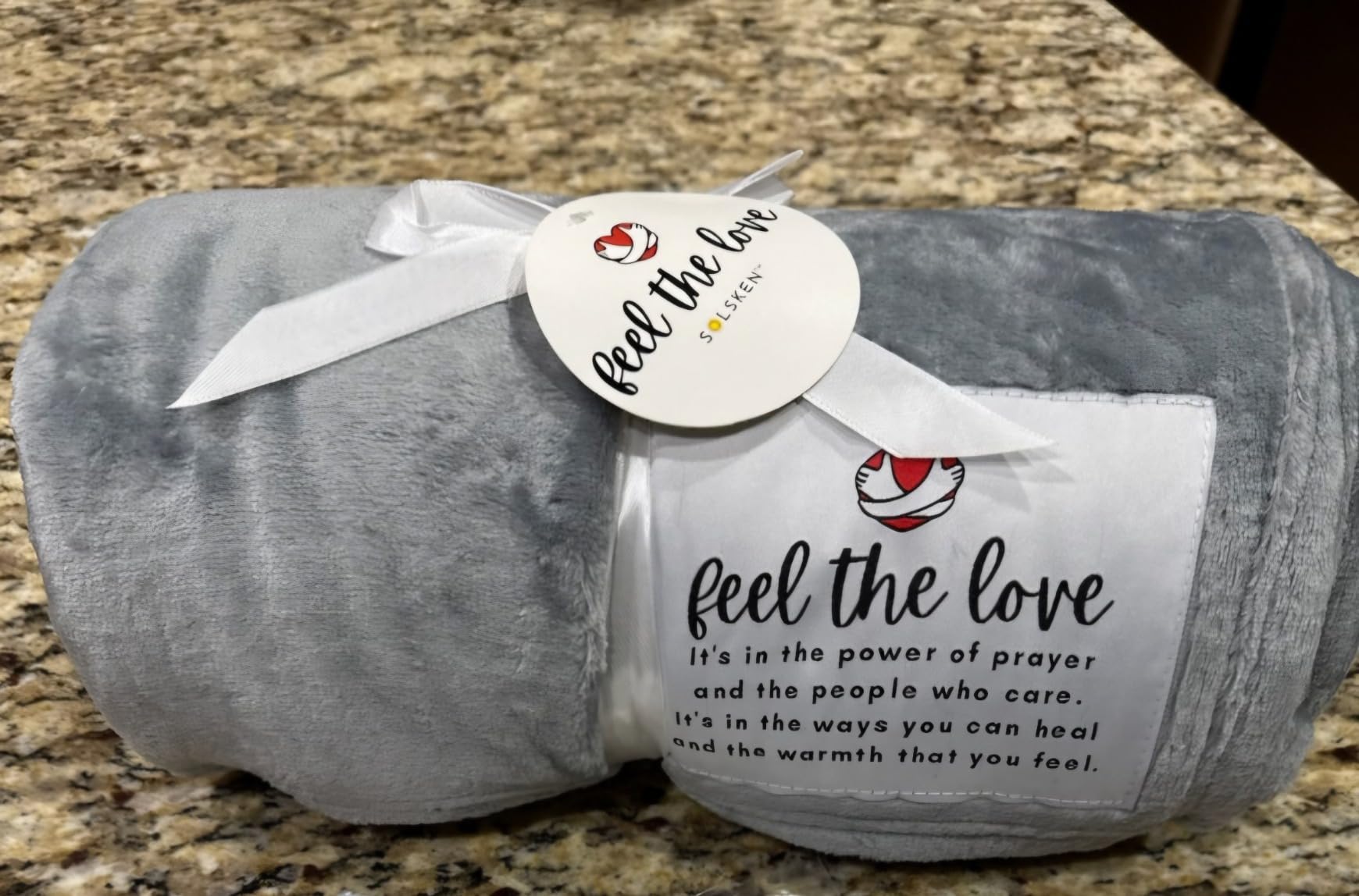 Get Well Blanket - Healing Blanket - Inspirational Blankets for Women/Men - Get Well Soon Gifts - Warm Hugs - Soft Fleece Throw Blanket - Strength - Healing Thoughts (Gray Fleece 50x65) customer photo 2