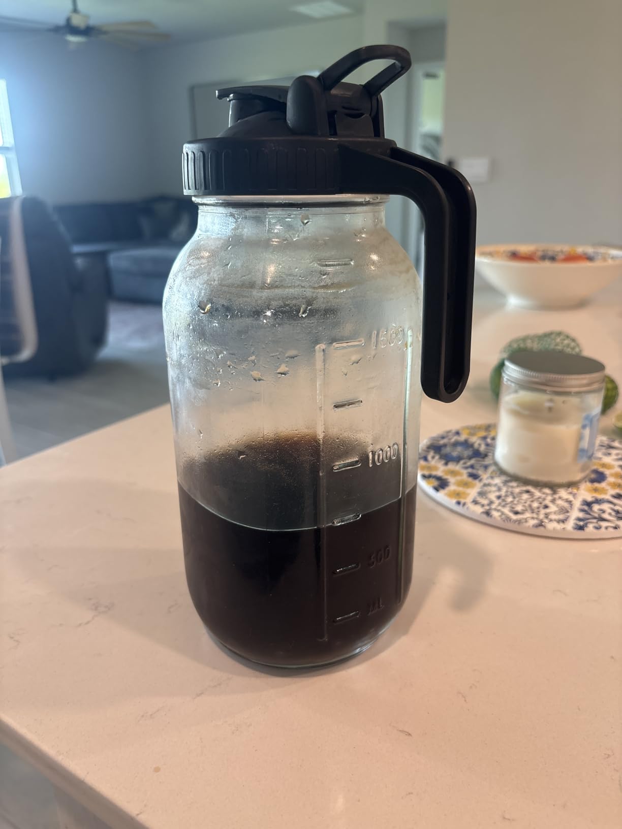 Cold Brew Mason Coffee Maker - 64oz Iced Coffee Pitcher with Stainless Steel Mixing Spoon & Super Dense Filter customer photo 2