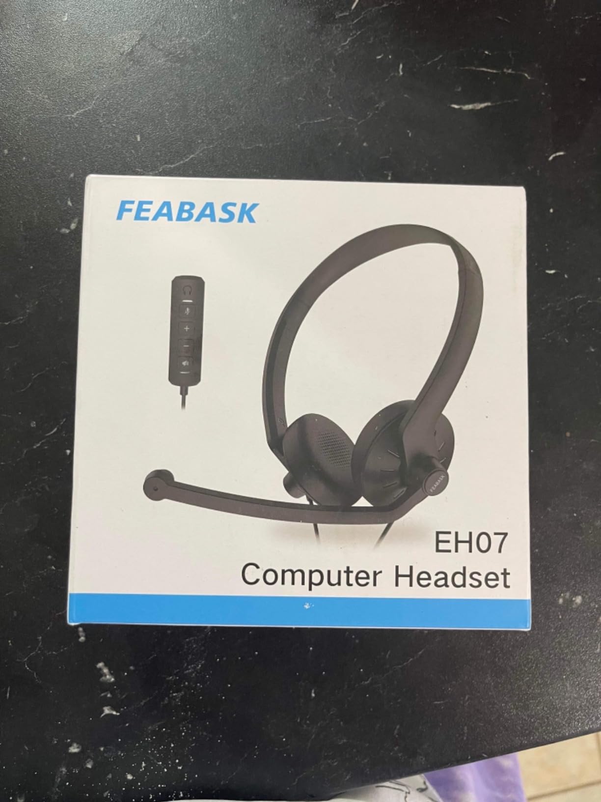 FEABASK USB Headset with Microphone for PC Laptop - Wired Computer Headphones with Noise Cancelling Microphone for Home Office Online Class Skype Zoom Meetings, in Line Mute Controls customer photo 1