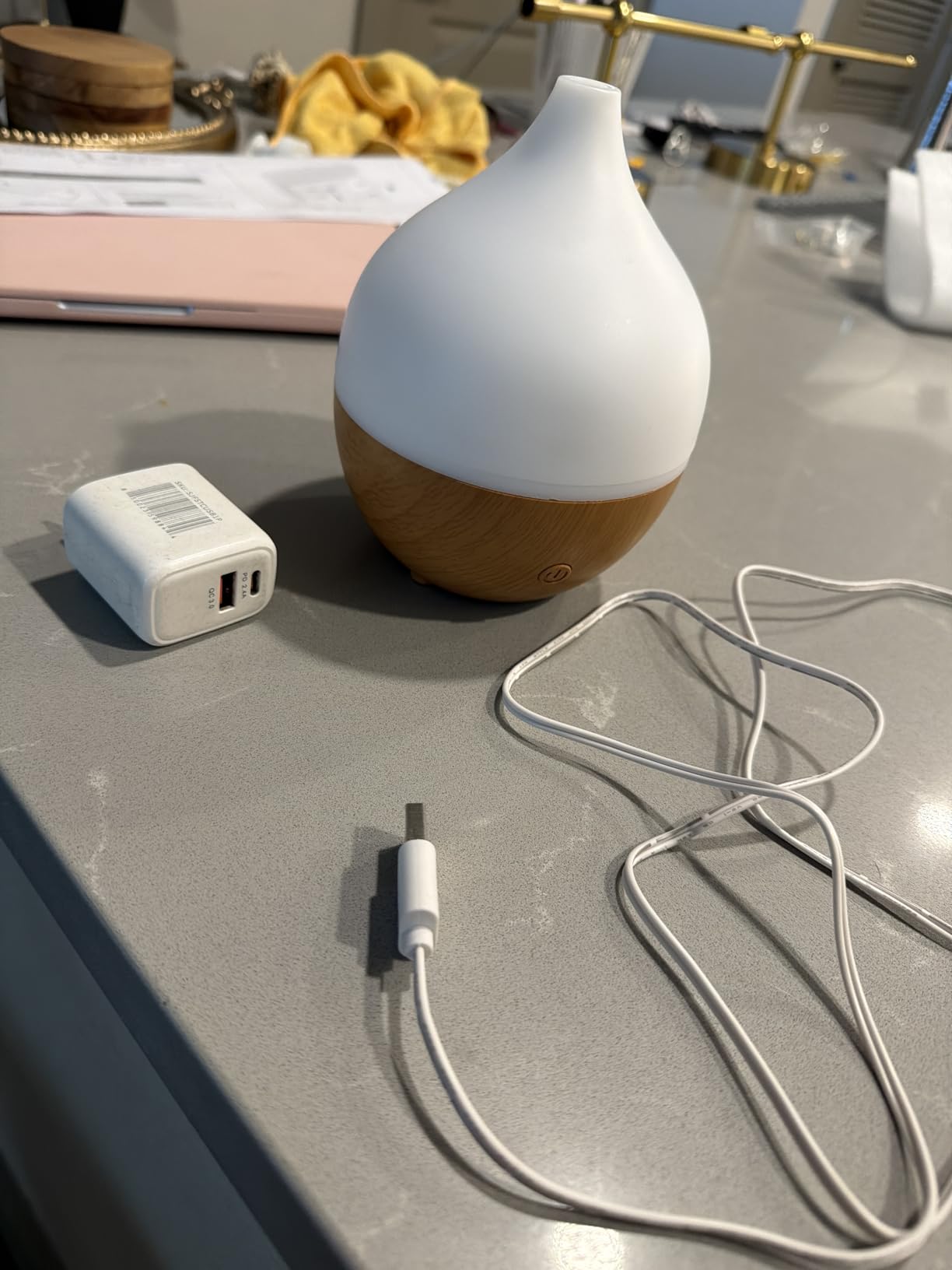 SALKING Essential Oil Diffuser for Home, 100ml Small Aromatherapy Diffuser | Ultrasonic Diffusers for Essential Oils, Warm White Lights, Cool Mist Humidifier with Auto Shut-Off, for Bedroom, Office customer photo 2
