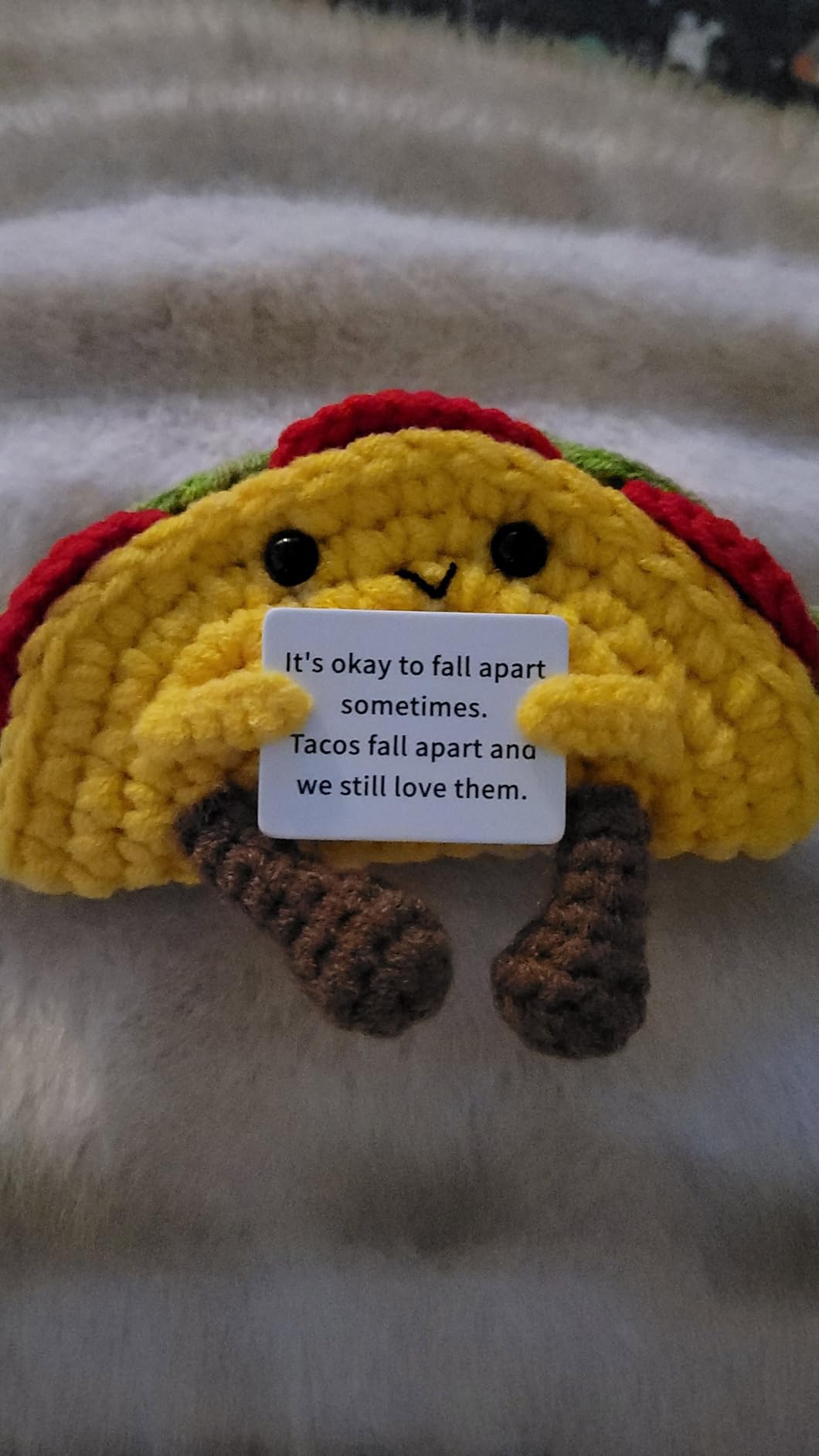Mini Funny Knitted Wool Crochet Potato Doll Toy with Positive Card | Creative Cute Cheer Up Gift for Friends Parties Women Men customer photo 2