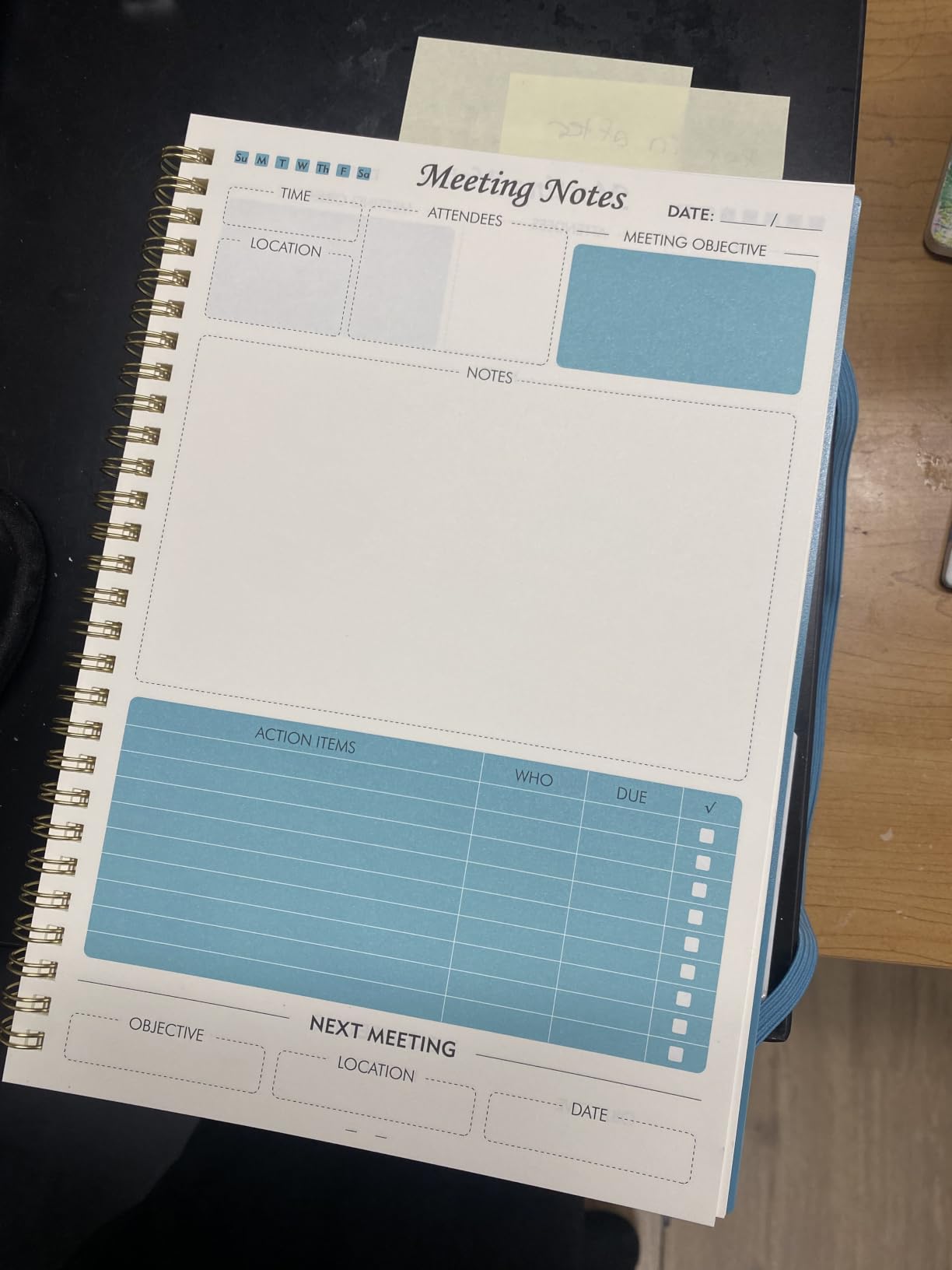 Meeting Notebook for Work, Meeting Planner, 6.9