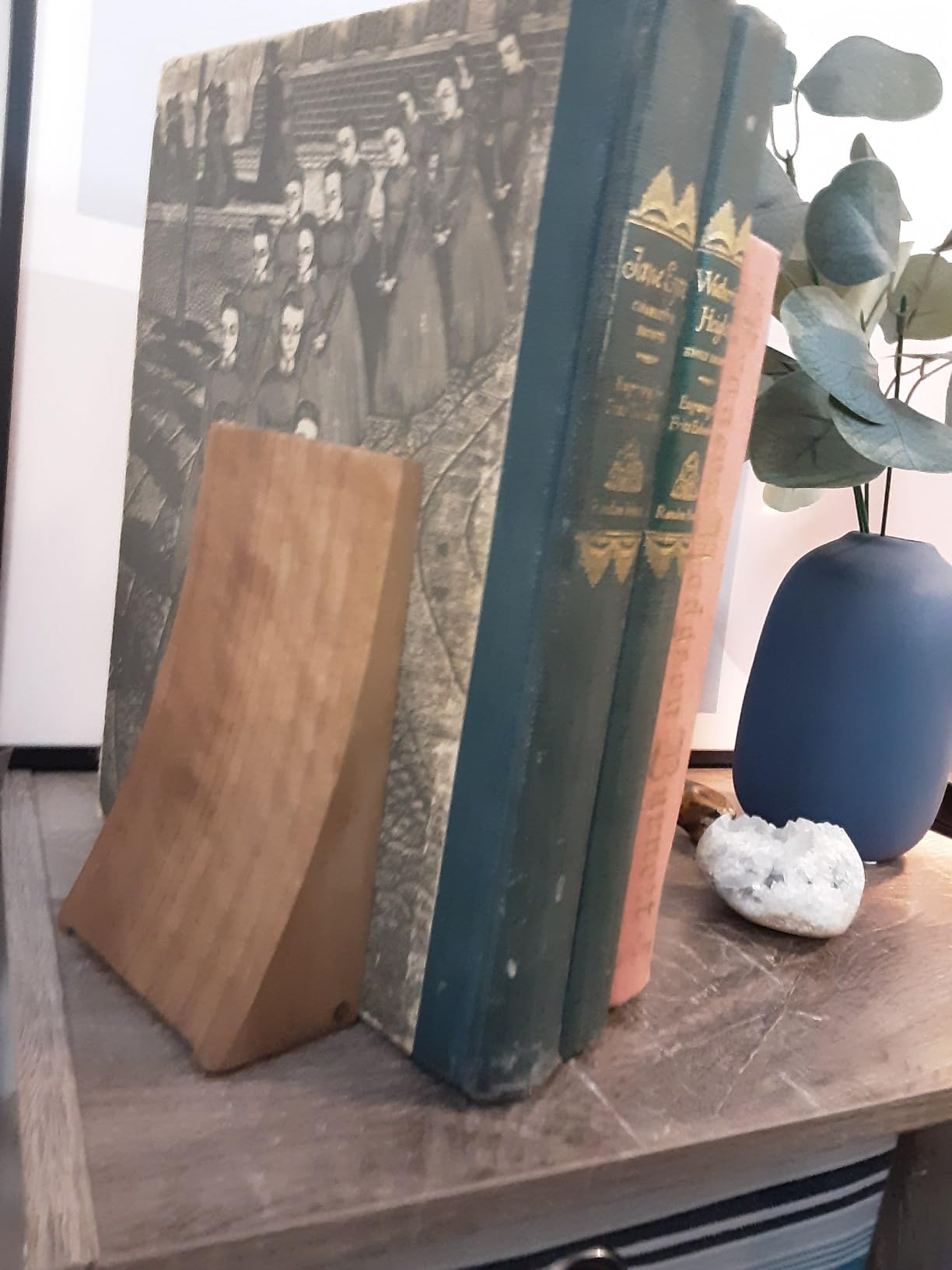 TILISMA Bookends for Heavy Books - Walnut Wood Book Ends for Shelves - Heavy Duty Bookends to Hold Books - Decorative Book Ends for Home Library - Wooden Bookend for Shelf - Bookshelf Accessories customer photo 2