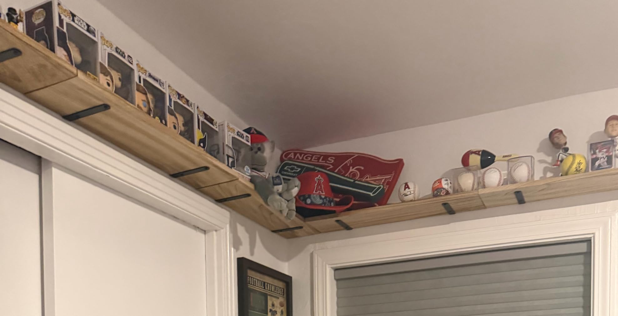 WOPITUES Floating Shelves Set of 6 for Wall Decor & Storage, Rustic Brown | Wood Farmhouse Book Shelves for Bedroom, Bathroom, Living Room, Kitchen, Office, Laundry Room, Study Room Display, 16.5'' customer photo 2