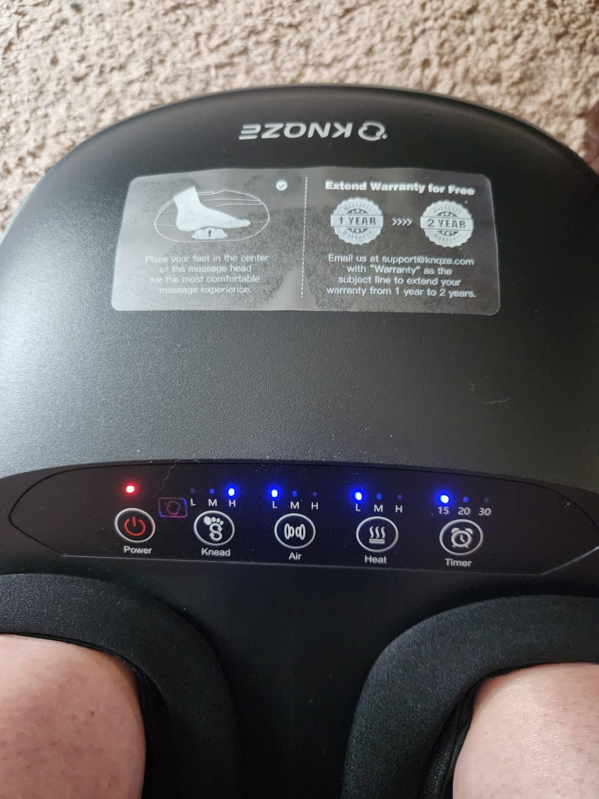 KNQZE Shiatsu Foot Massager with Heat for Plantar Fasciitis, FSA Eligible, Deep Kneading, Multiple Heat & Compression Levels customer photo 2