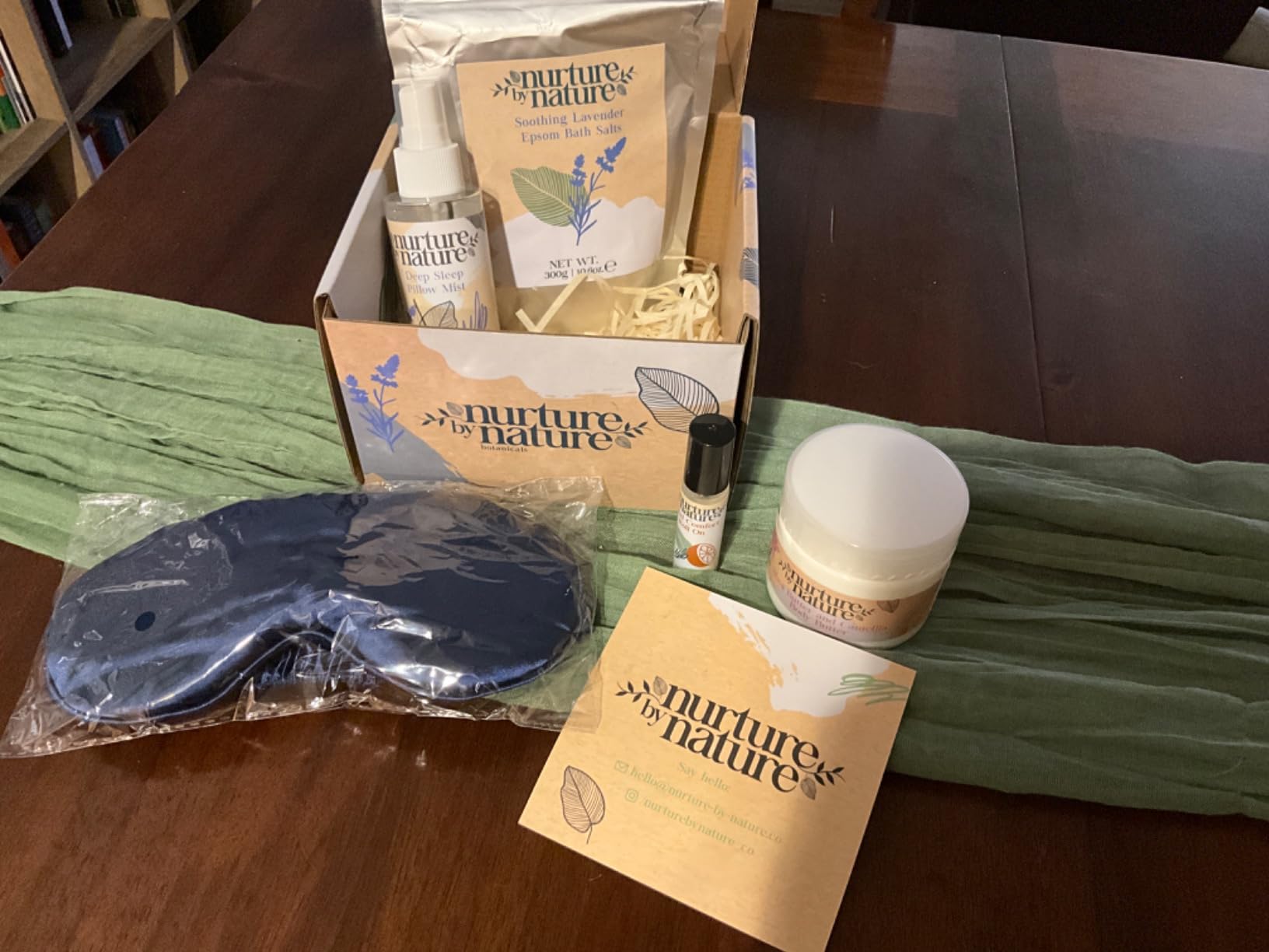 Nurture by Nature New Mom Self Care Gift Set with Body Scrub, Lavender Pillow Spray, Sleep Mask, Body Butter, Shower Gel & Bath Salts - Vegan Friendly customer photo 1