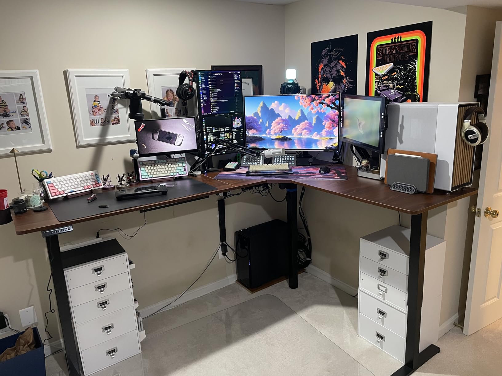 VIVO Black 75 x 63 in Corner Standing Desk, DESK-E3CTB-75 | Electric, Holds 225 lbs, Large Reversible L-Shaped Table, Sit Stand Height Adjustable, Memory Presets, Black Frame customer photo 2