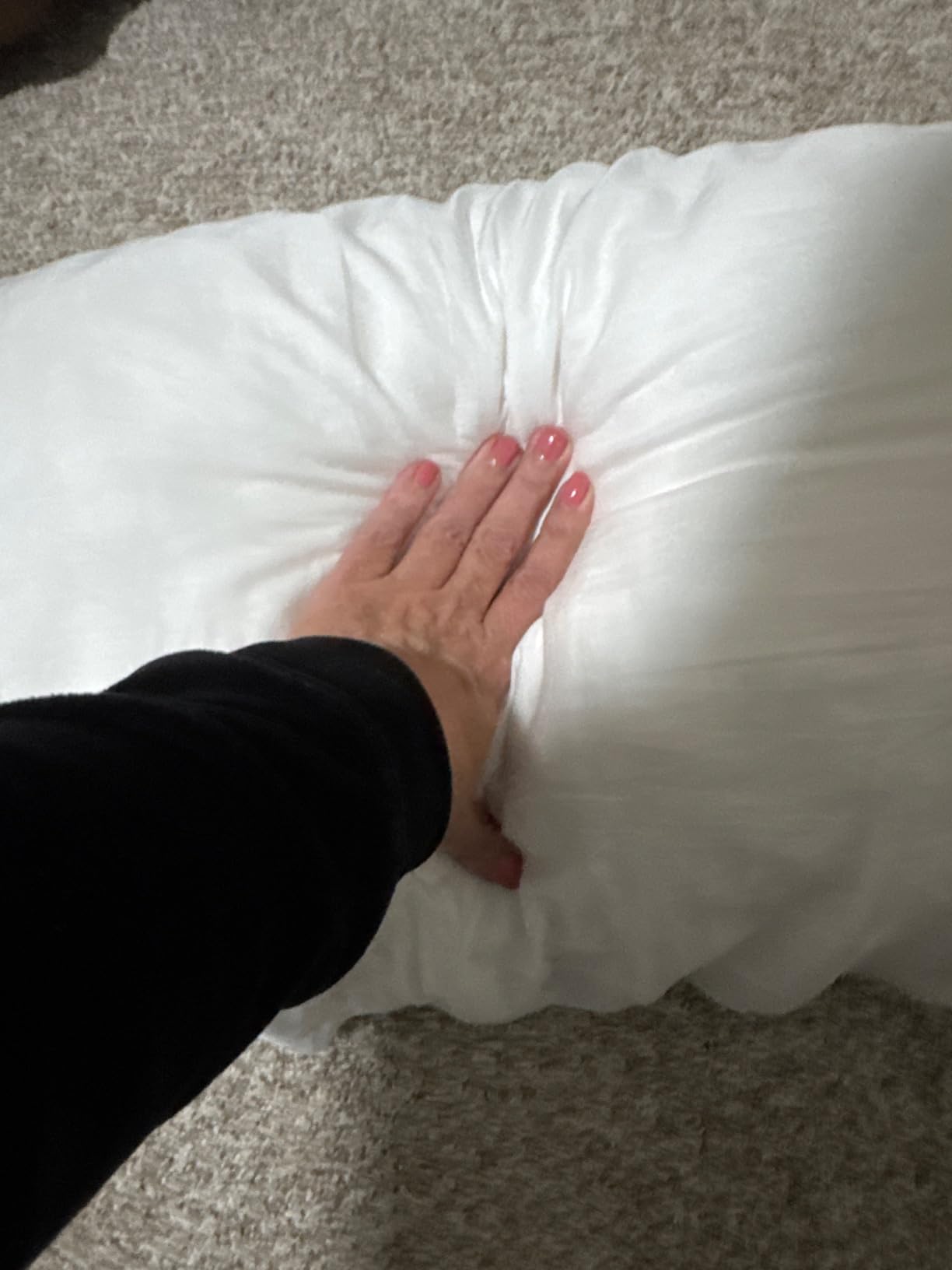 KUCEY Cooling Side Sleeper Pillow for Neck and Shoulder Pain, Luxury Shredded Memory Foam Curved Bed Pillows for Sleeping Set of 1- Adjustable Queen Size- Washable Cover Crescent White customer photo 1