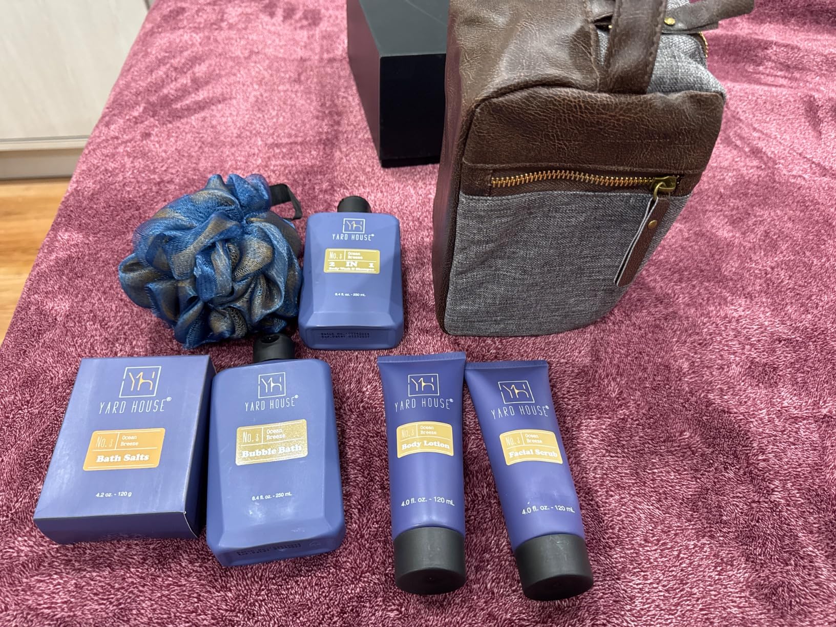 All Natural Bath and Body Spa Gift Basket Set for Men - Ocean Breeze - Luxury Men's Skin Care Kit For Him in Toiletry Bag for Relaxation, Revitalization, Exfoliating, Cleansing customer photo 1