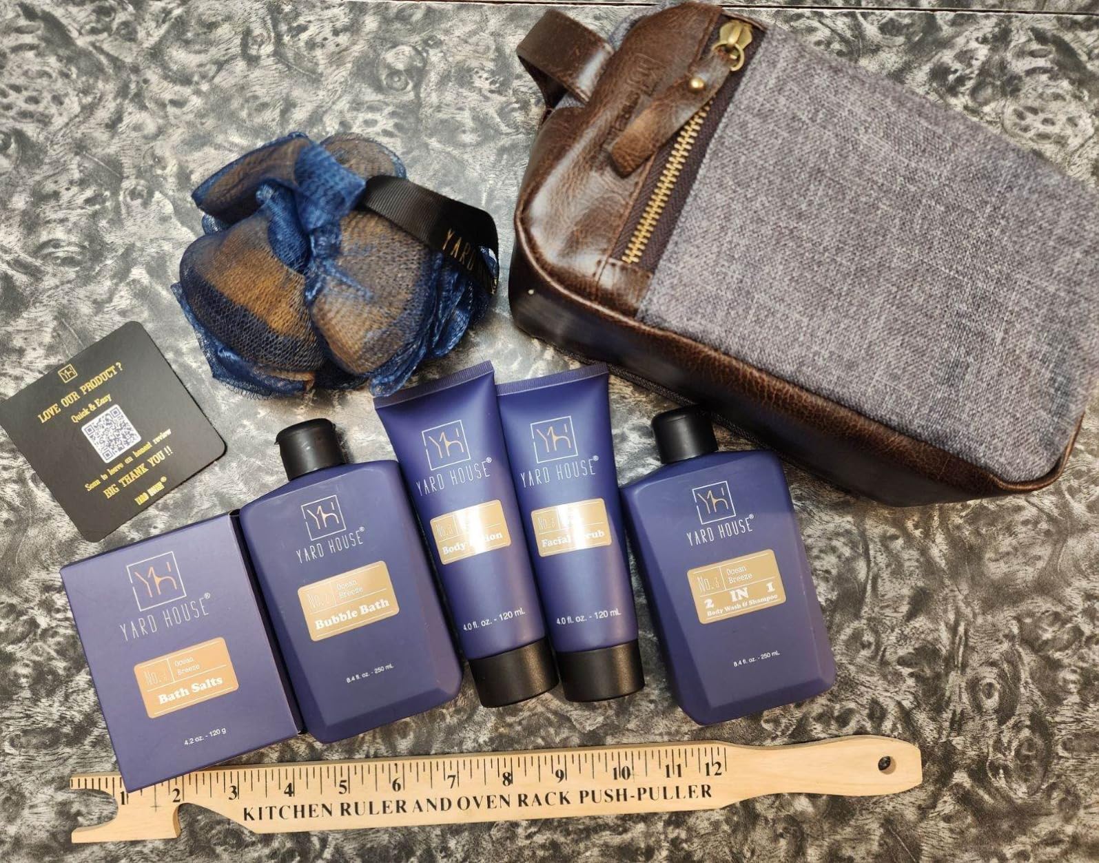 All Natural Bath and Body Spa Gift Basket Set for Men - Ocean Breeze - Luxury Men's Skin Care Kit For Him in Toiletry Bag for Relaxation, Revitalization, Exfoliating, Cleansing customer photo 2