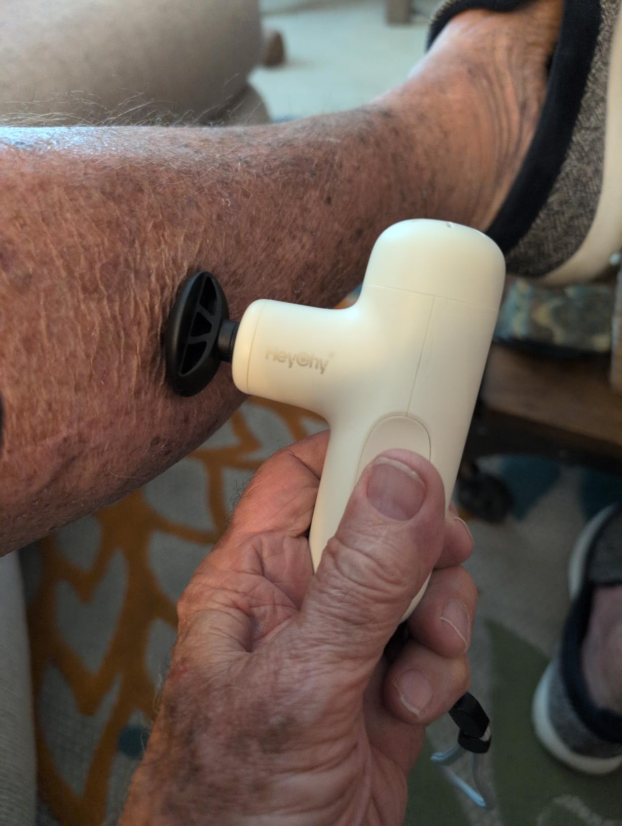 Super Mini Massage Gun Deep Tissue Portable Muscle Massager, White | 4 Heads Men Women Body Relief, Back Neck Legs, Quiet Operation Home Gym Office Travel, FSA Eligible HSA customer photo 1