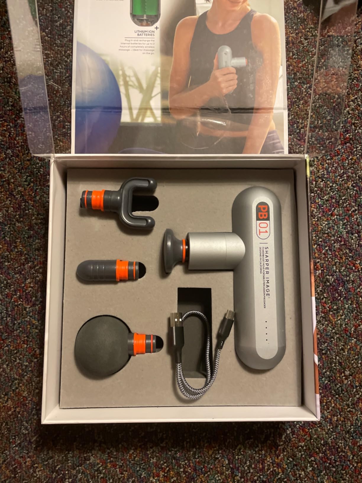 Sharper Image Powerboost Pro+ Hot & Cold Compact Deep Tissue Massage Gun - 6 Speed, 4 Attachments, Travel Case| Soothing Heat & Cold Therapy| Portable Lightweight Full Body Shoulder & Back Massager customer photo 1