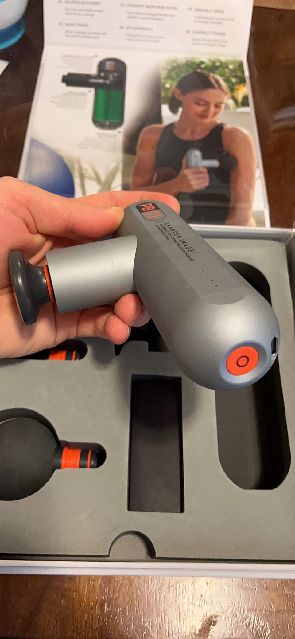 Sharper Image Powerboost Pro+ Hot & Cold Compact Deep Tissue Massage Gun - 6 Speed, 4 Attachments, Travel Case| Soothing Heat & Cold Therapy| Portable Lightweight Full Body Shoulder & Back Massager customer photo 2
