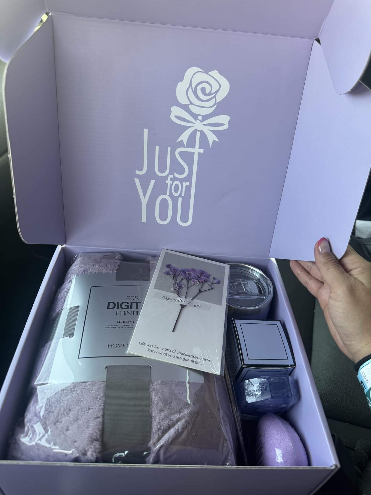 LE CADEAU Birthday Gifts for Women Mom Sister Grandma Best Friends Her, Self Care Get Well Soon Gifts, Lavender Relaxing Spa Gift Baskets Care Package w/Blanket, Mothers Day Christmas Thank You Gift customer photo 2