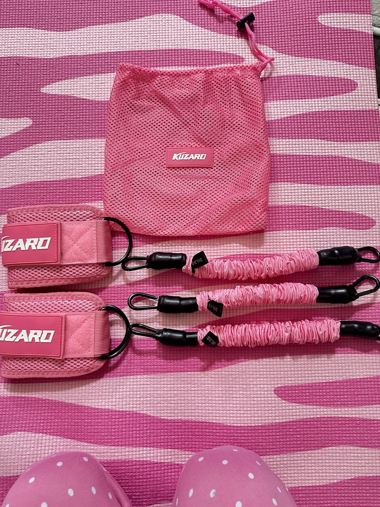 KUZARO Ankle Resistance Bands with Cuffs, Ankle Weights Bands for Working Out, Women Leg and Glutes Workout Equipment, Exercise Bands for Kickbacks, Butt and Booty Trainer, Home Gym Fitness Equipment customer photo 1