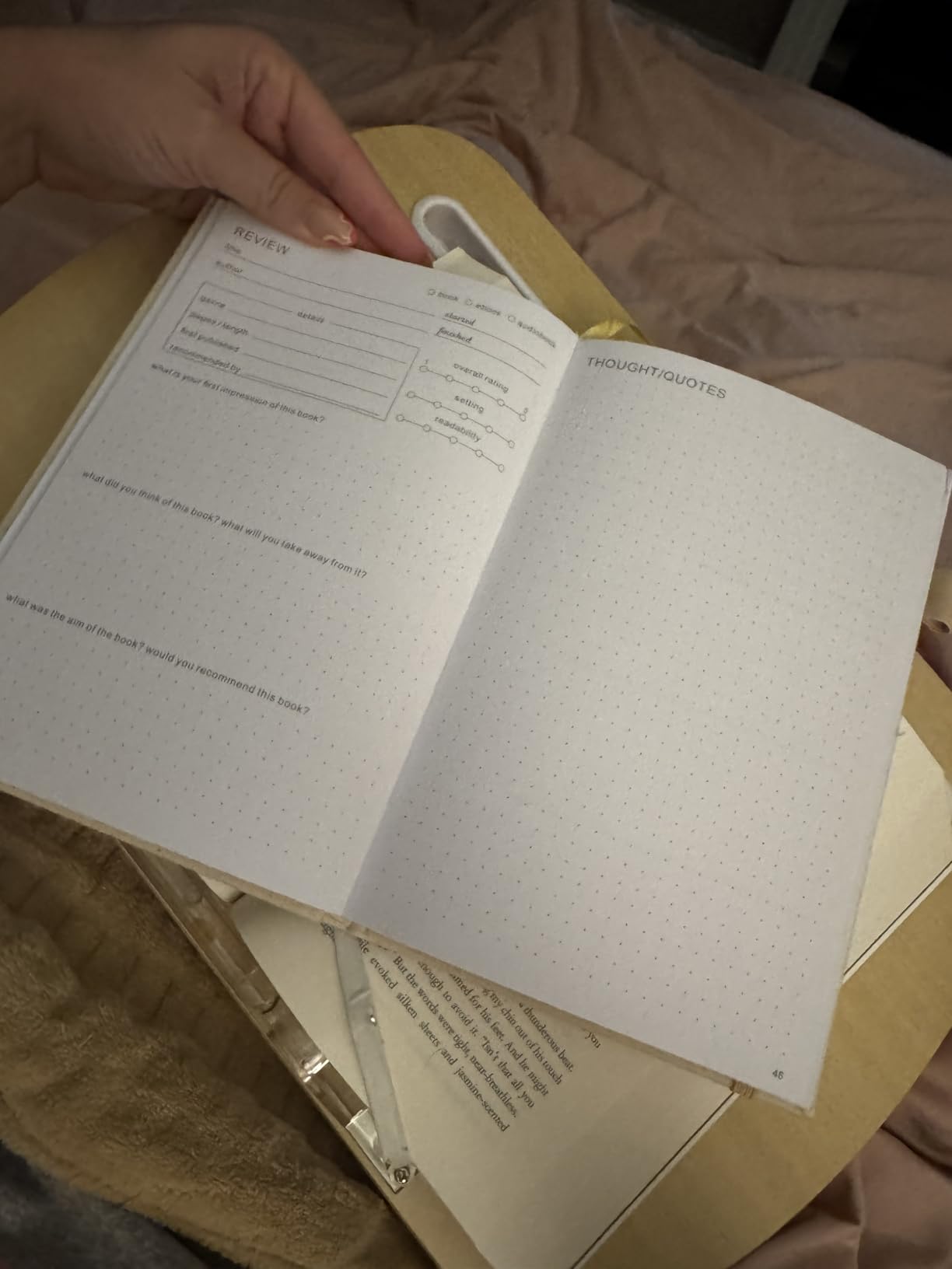 Reading Journal & Book Journal, 75 Books Review with Prompts, A5 | Book journal with inner pocket for Track your progress, Bookshelf Challenge, Gift Notebook for Bookworms, Beige customer photo 2