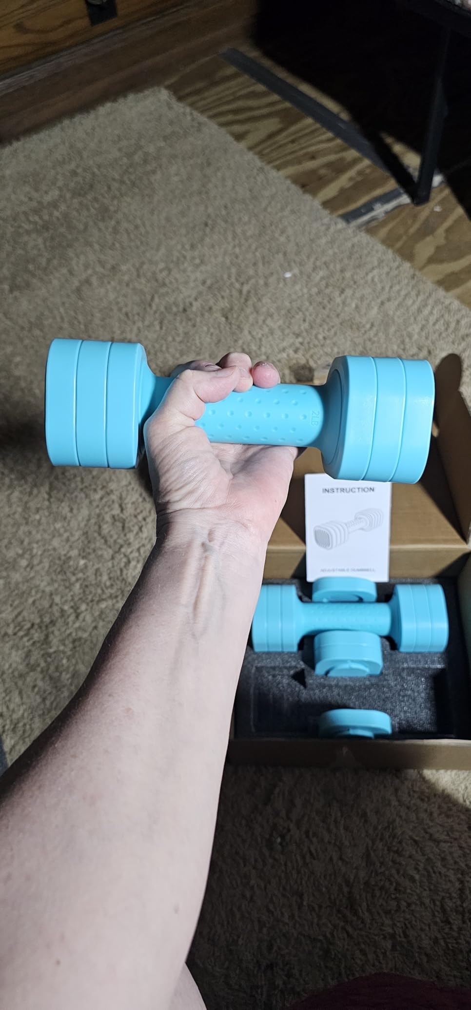 Zempox Adjustable Dumbbell Set, 4 in 1 Free Weight Dumbbell Set for Women, Hand Weight for Women at Home, Each 2lb 3lb 4lb 5lb with TPU Soft Rubber Handle for Home Gym Aquatic Fitness Equipment customer photo 2