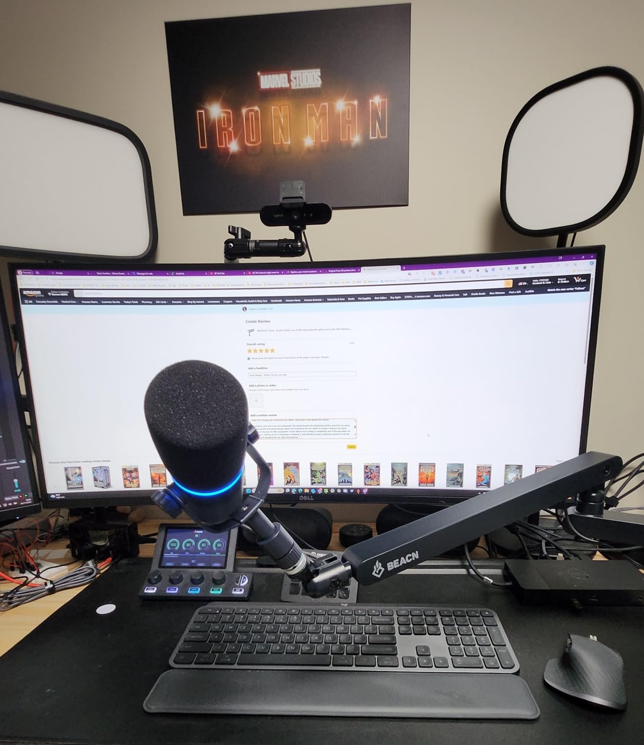 BEACN Mic Stand (Dark) - Low Profile Adjustable Boom Arm, 360° Mount with Cable Management for Streaming, Podcasting, Gaming customer photo 2