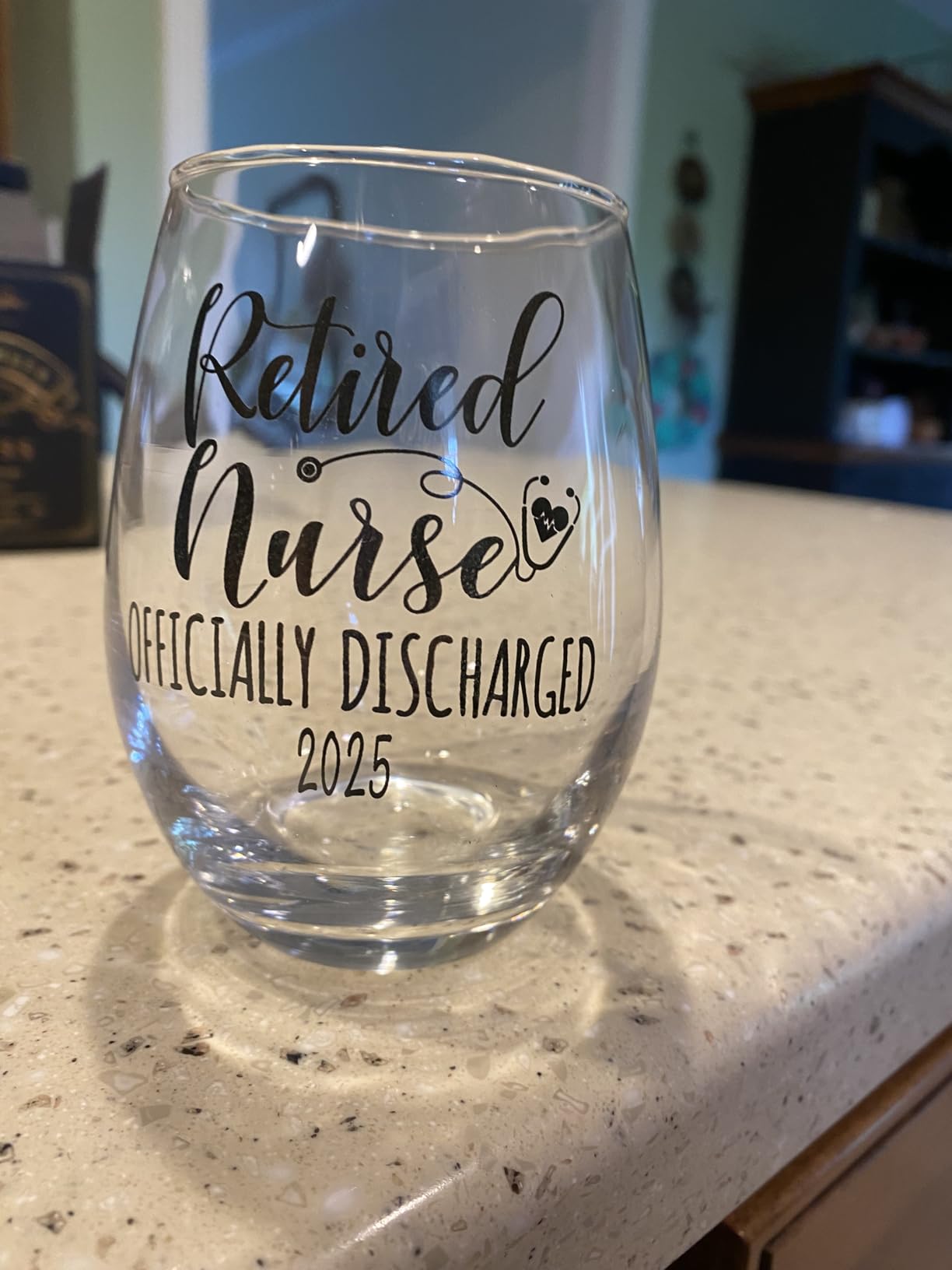 Funny Nurse Retirement Gift 2026, Officially Discharged Retirement Gift, Stethoscope Heartbeat Print Wine Cup, Nurse Appreciation Gift for Women RN LPN CNA Nurse Retire Keepsake Glassware customer photo 2