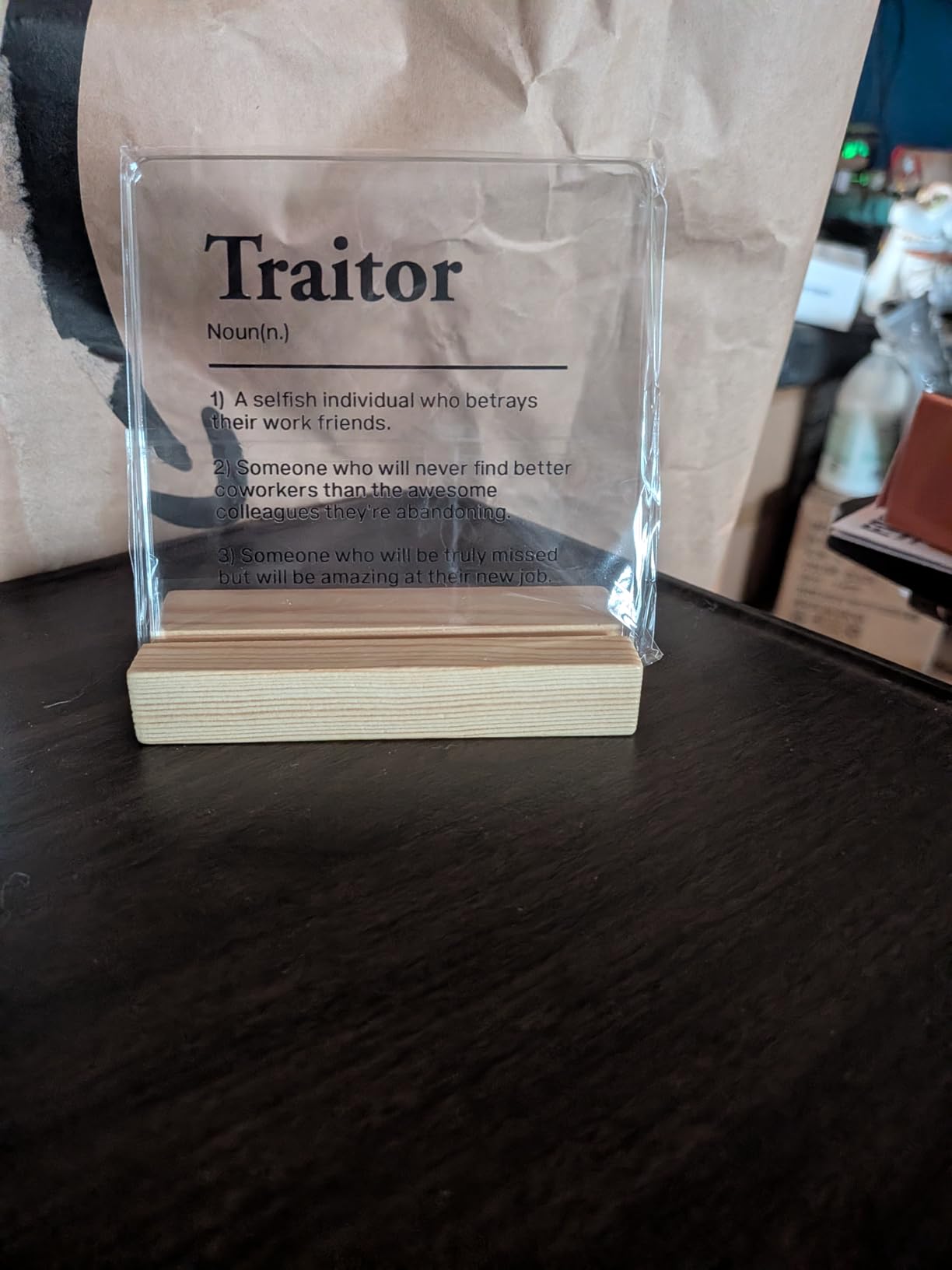 Inspirational Gift Ideas - Thank You Gifts for Women Men Friends - Appreciation Gifts for Coworker - Motivational Quote Clear Desk Sign Decor Home Office Desk Decor (4 x 4 Inches) customer photo 2