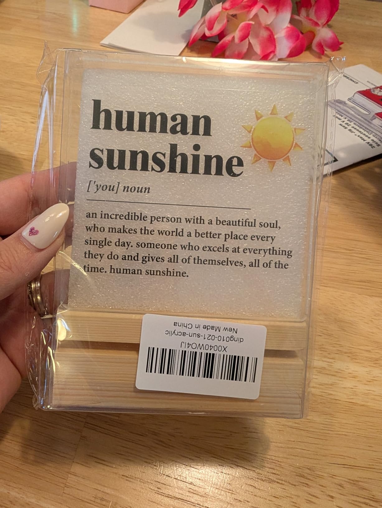 Human Sunshine Motivational Gift for Women Men, Employee Appreciation, Coworker Leader Teacher Coach Mentor, Definition Acrylic Desk Sign Decor customer photo 2