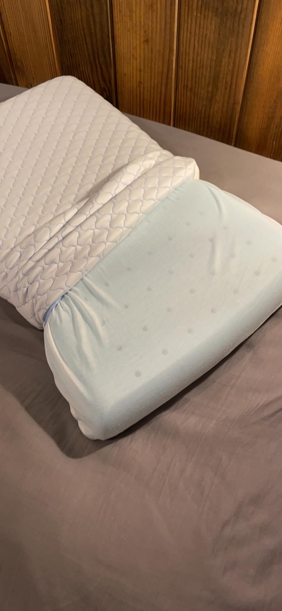 SofGlowly Ultra Thin Flat Pillows for Sleeping, Cooling Memory Foam Pillow 2.75 inch Height Ultra Thin Pillow, Slim Bed Pillows for Stomach Back Sleeper, Standard Size -16x25 Inch customer photo 2