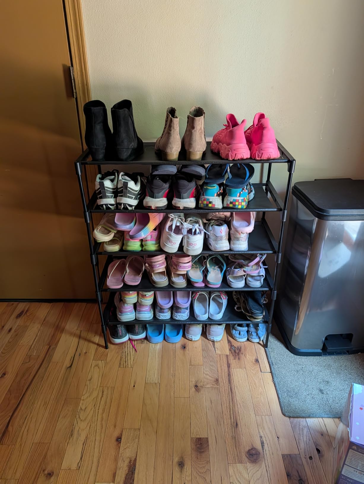 Kitsure Shoe Rack - Non-Woven Shoe Rack Shelf, Shoe Organizer for Closet, Entryway, Garage & Corridor, Stackable Shoe Shelves, 27.5 Wide - 3 Tier, Black customer photo 1