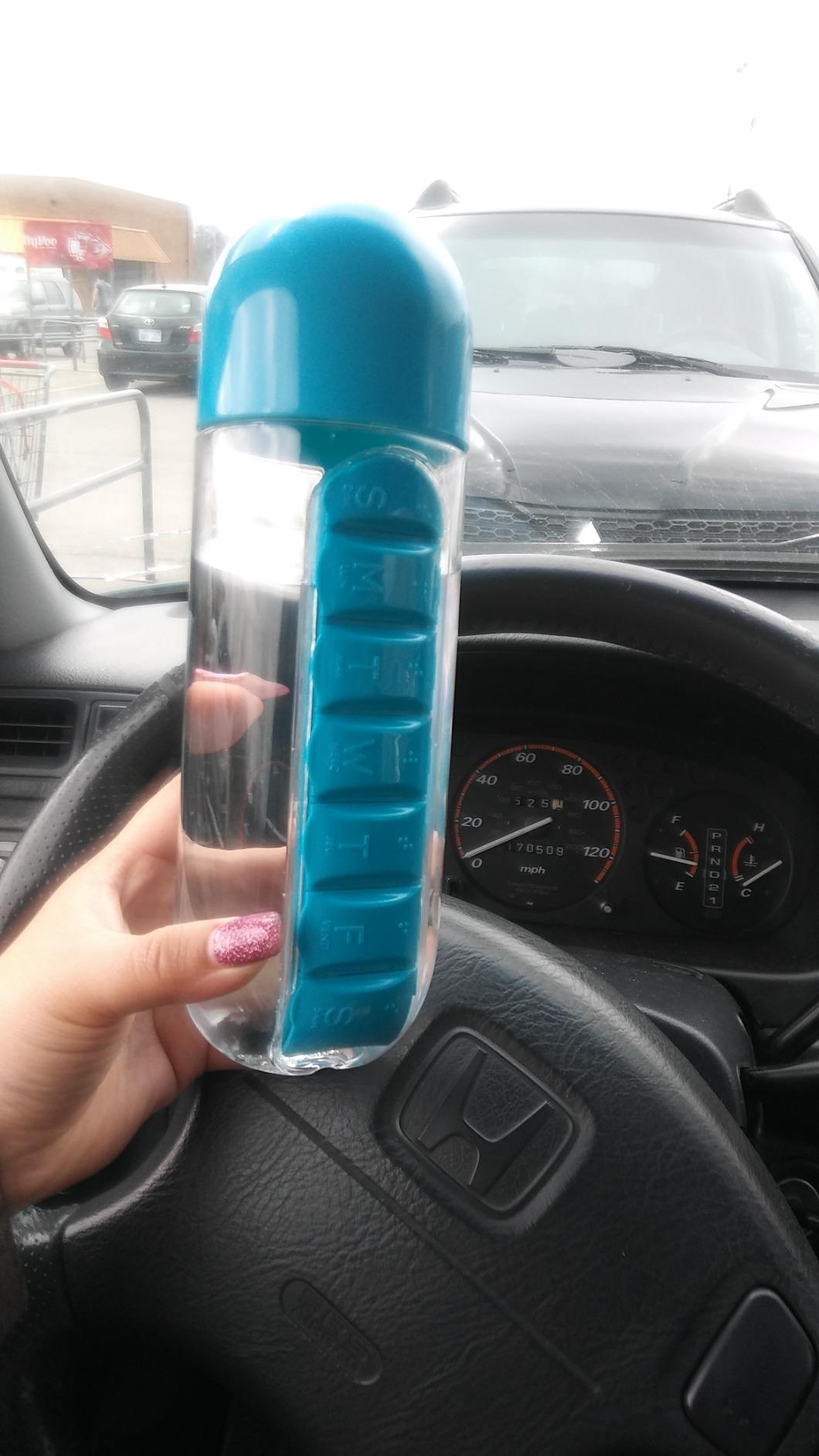 asobu Electrolyte Large Sports Water Bottle with Interchangeable Packet and Pill Storage Compartments Durable Tritan 40oz (Basil Green) customer photo 2