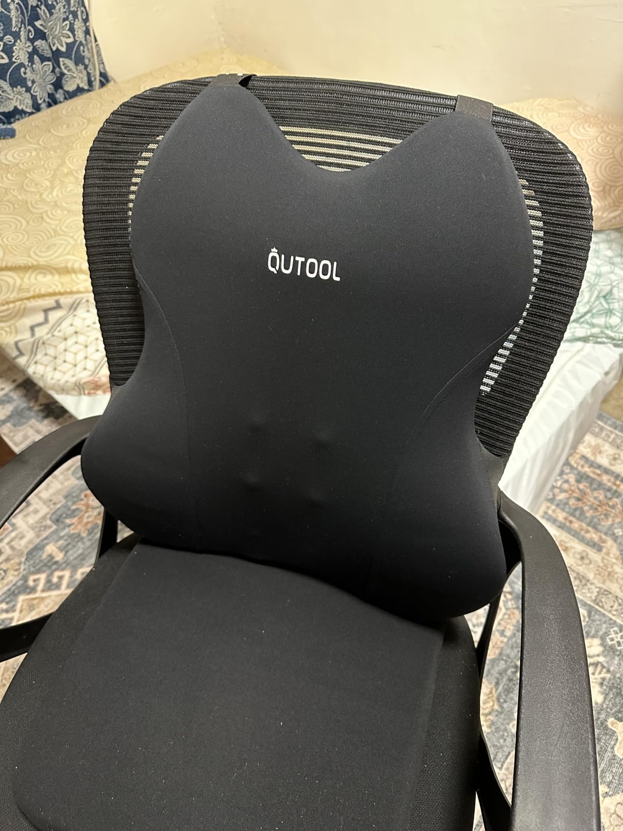 QUTOOL Lumbar Support Pillow for Car, Truck Accessories Travel Essentials, Memory Foam Back Cushion for Driving Seat, Back Pain Relief, Washable Cover, Lower Back Support Fits Most Cars (Black) customer photo 2