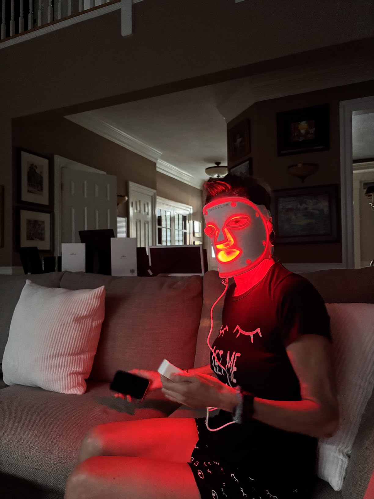MEGELIN 7 Colors Led Light Therapy Facial Mask, Face Light Therapy Mask for Face, Reduce Wrinkles Smooth Skin, Infrared Light Skin Rejuvenation(White) customer photo 1
