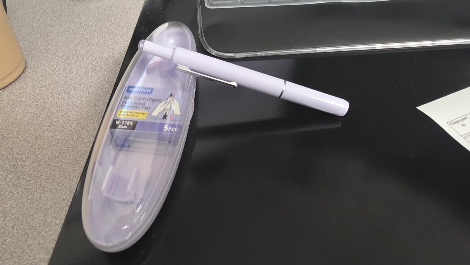WRITECH Fountain Pen Fine Nib: Retractable Black Ink Pens Set Includes 5 Ink Cartridges Smooth Writing for Calligraphy Sketching Journaling Gift (Purple) customer photo 1