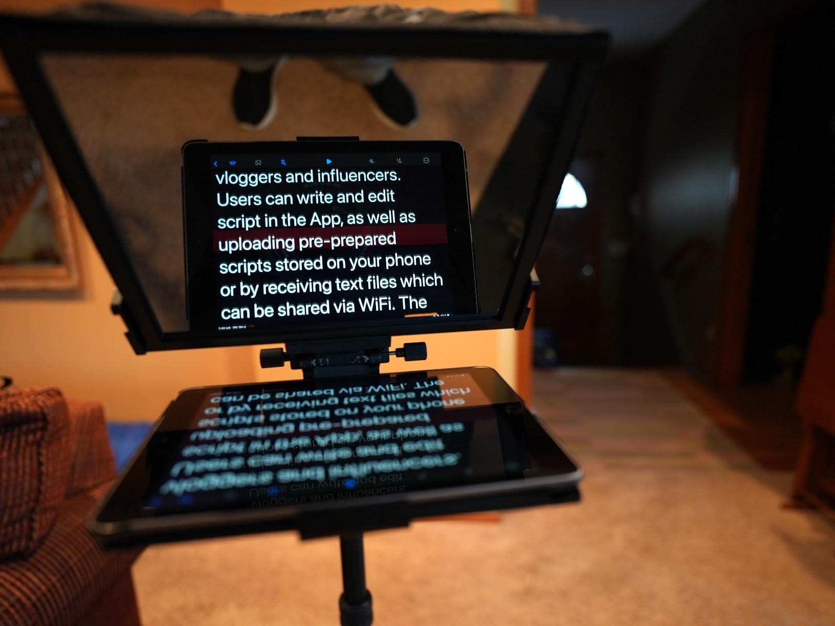 Neewer Teleprompter C12 Modular Design with 15mm LWS Rod Clamp, RT113 Remote, App Control, 12