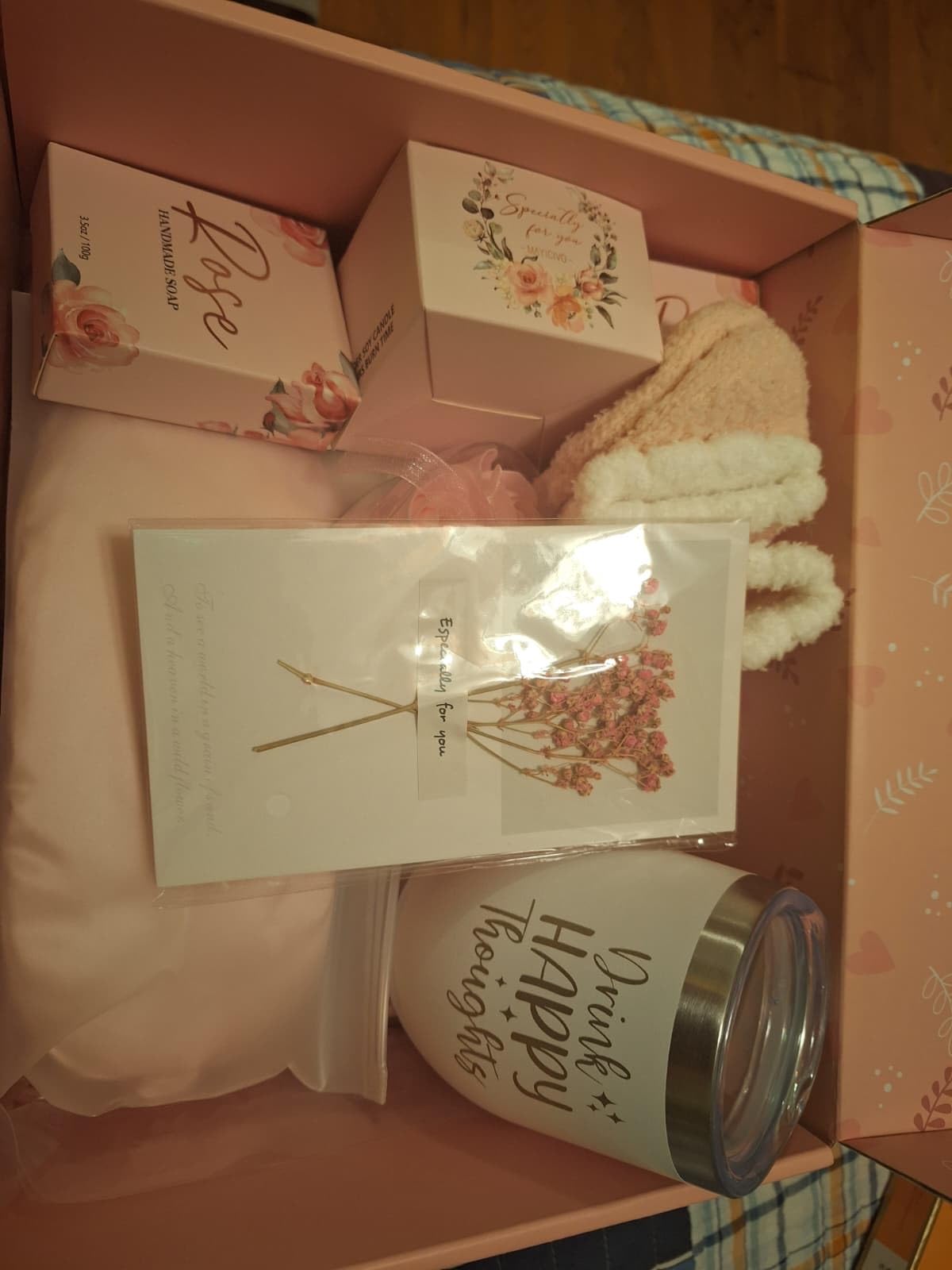 Birthday Gifts for Women Self Care Get Well Soon Gifts, Ocean Relaxing Spa Gift Basket Thinking of You Care Package with Flannel Blanket, Christmas Unique Gift for Her Mom Wife Grandma Friend Sister customer photo 2