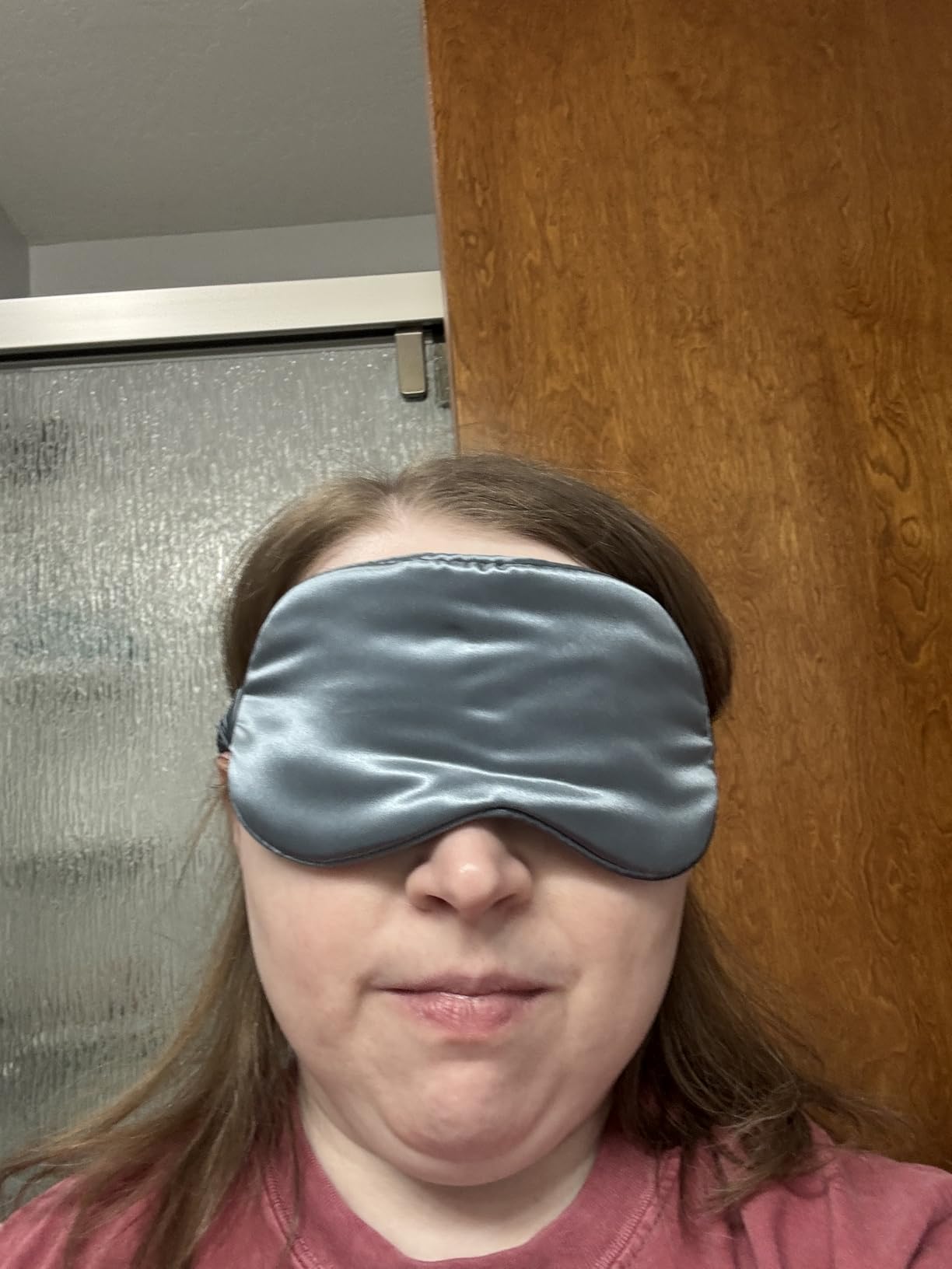 Blissy Silk Sleep Mask - Eye Sleeping Mask for Women & Men for Total Blackout - 100% Pure Mulberry Silk, 22 Momme 6a Fibers - Blindfold Sleep Mask Side Sleeper Eye Cover (Pink) customer photo 1