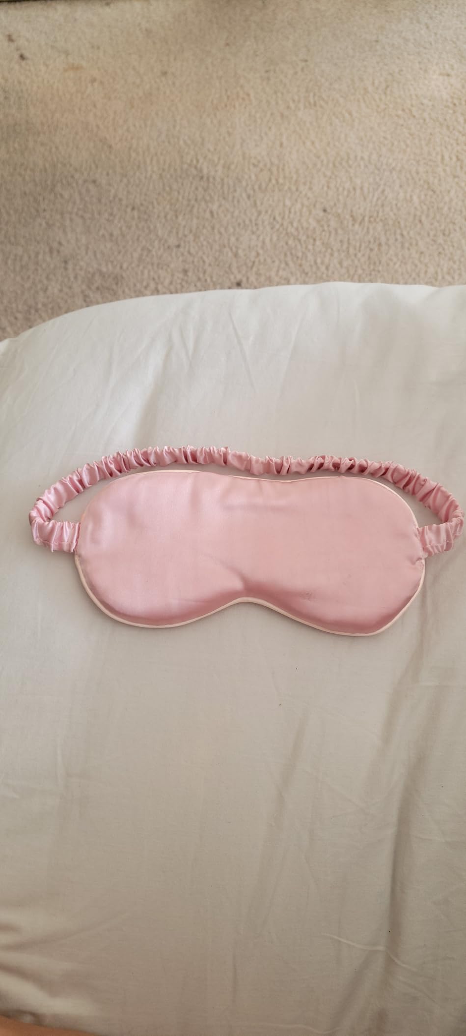 Amrules Sleep Mask Set of 2, Adjustable Silk Eye Mask for Sleeping, Soft Sleeping Eye Shade Cover for Women, Good for Blocking Light, Reducing Puffiness, Enhancing Sleep Quality (Blush Pink & Black) customer photo 1