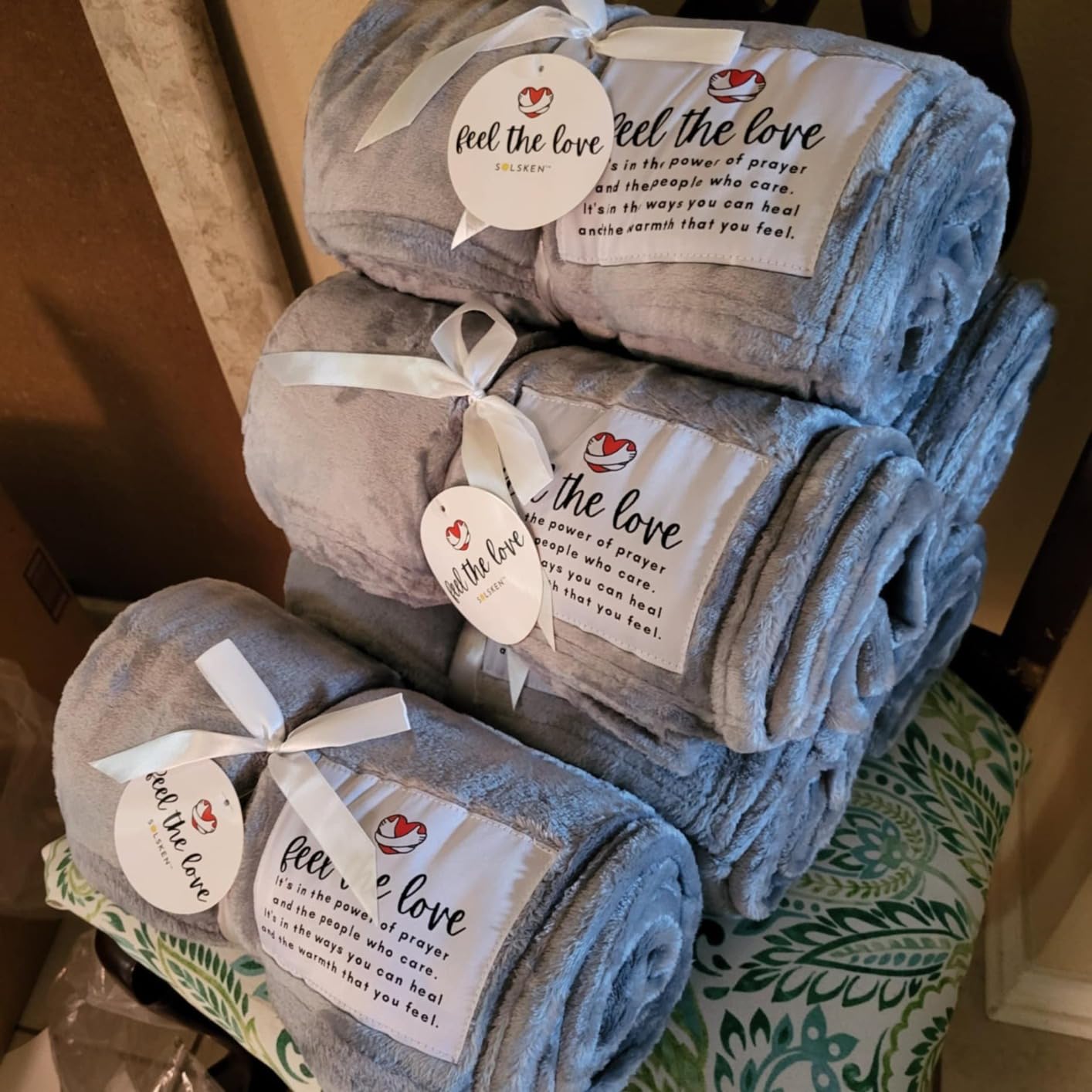 Get Well Blanket - Healing Blanket - Inspirational Blankets for Women/Men - Get Well Soon Gifts - Warm Hugs - Soft Fleece Throw Blanket - Strength - Healing Thoughts (Turquoise Fleece 50x65) customer photo 1