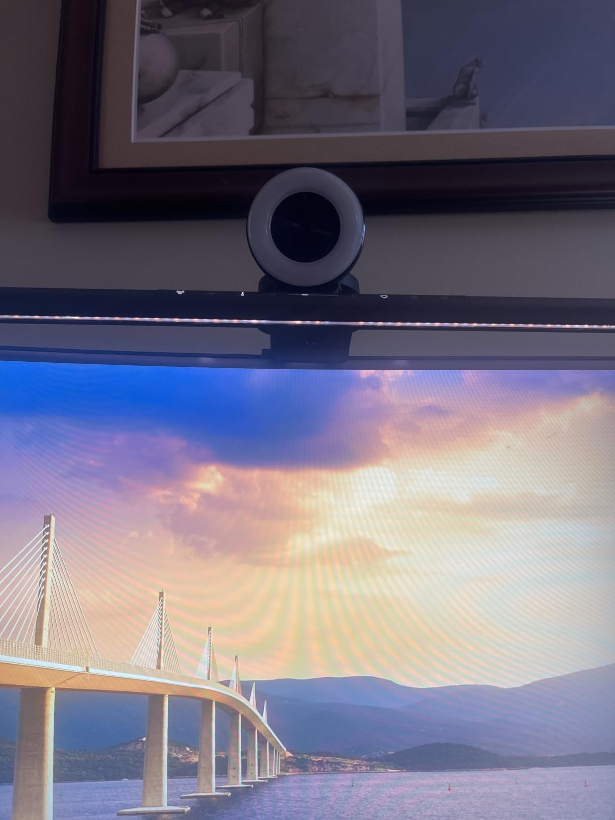 BenQ ScreenBar Pro LED Monitor Light Bar (Black) - Ultrawide Lighting, Motion Sensor, Adjustable Brightness/Color Temperature, Eye-Care USB-C Monitor lamp, No Glare customer photo 1