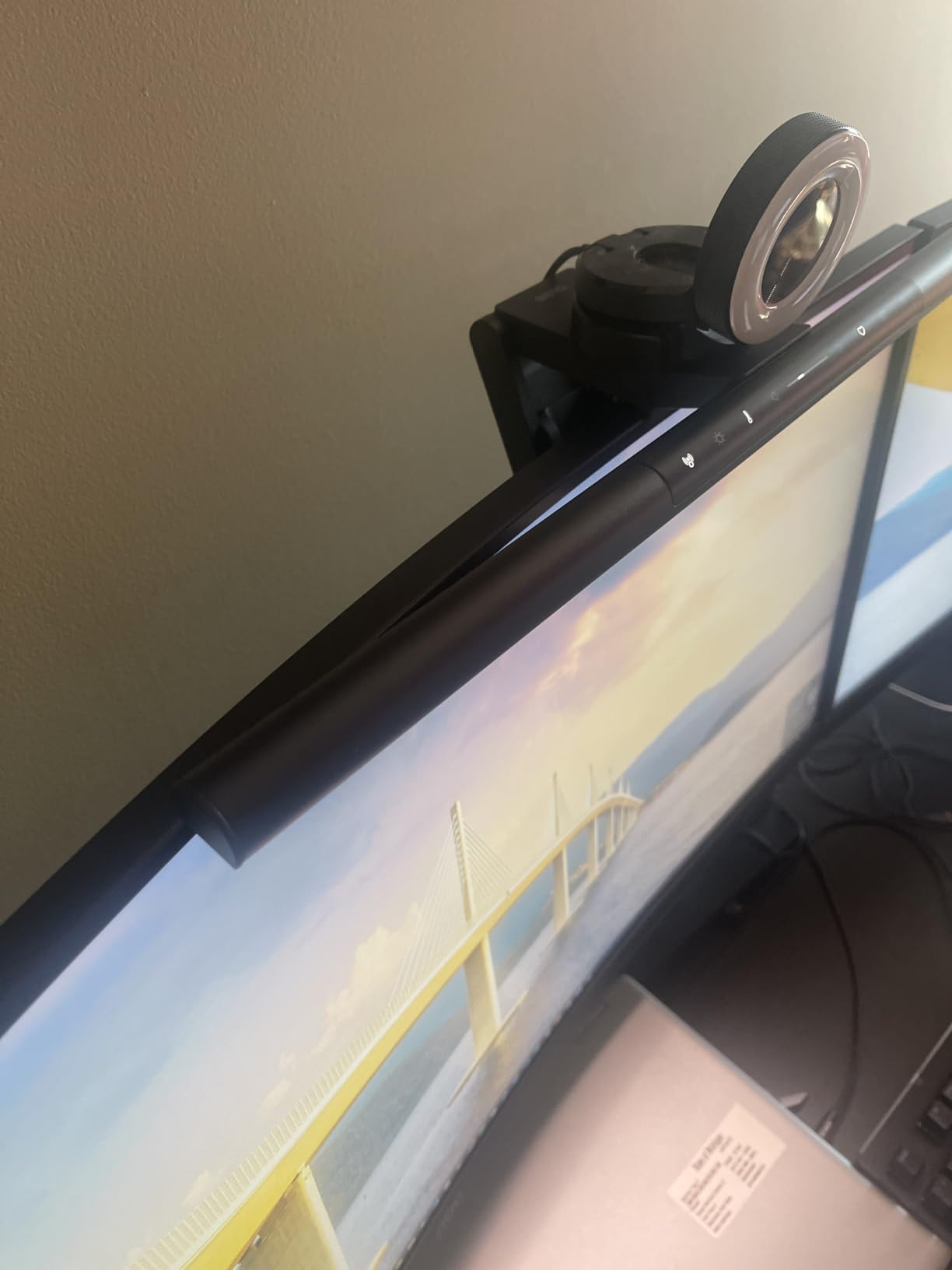 BenQ ScreenBar Pro LED Monitor Light Bar (Black) - Ultrawide Lighting, Motion Sensor, Adjustable Brightness/Color Temperature, Eye-Care USB-C Monitor lamp, No Glare customer photo 2
