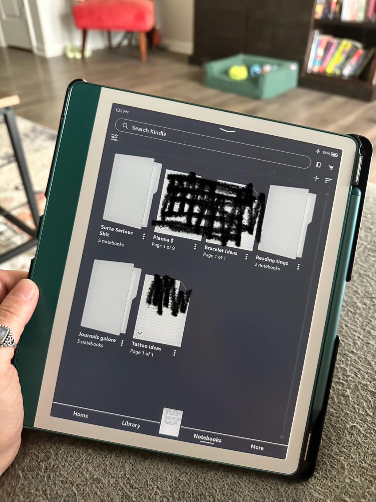 Kindle Scribe (16GB) - Your notes, documents and books, all in one place. With built-in AI notebook summarization. Includes Premium Pen - Tungsten customer photo 2
