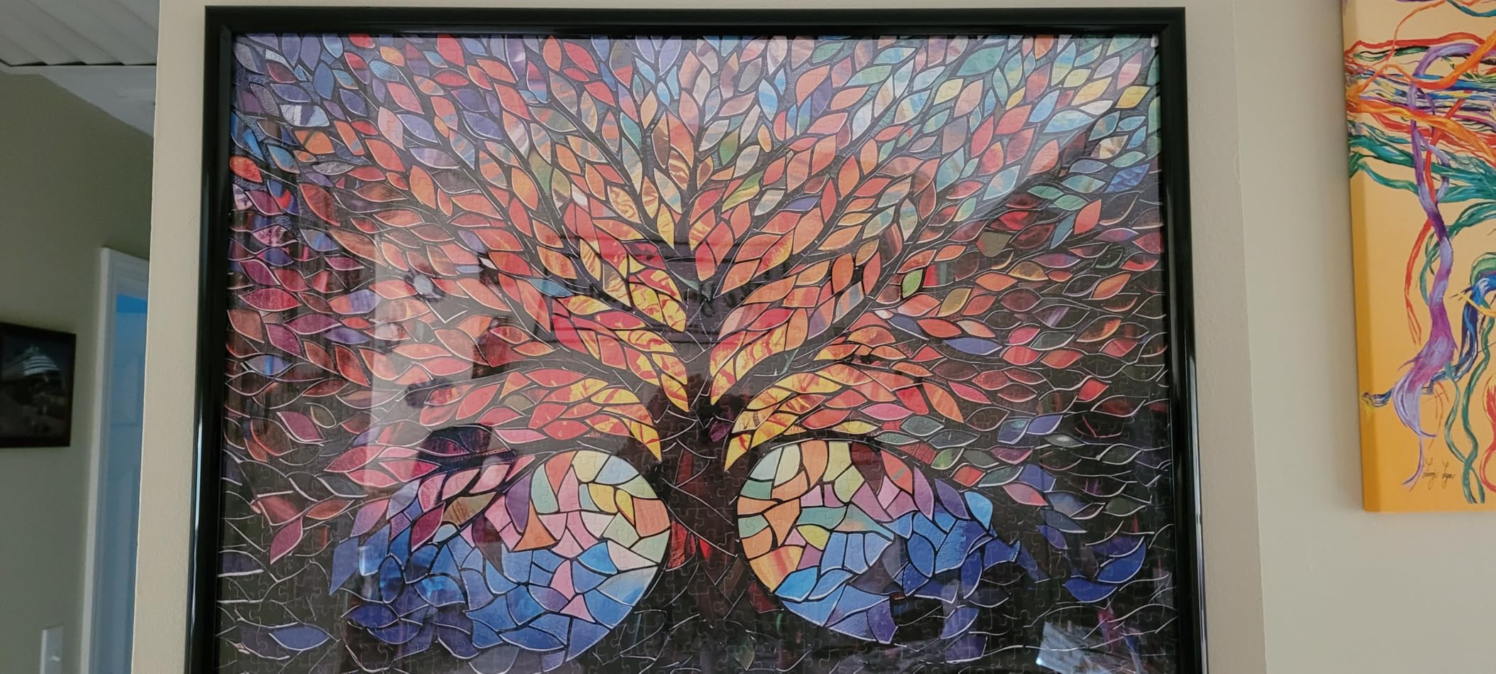 PICKFORU Stained Glass Puzzle Tree of Life Puzzles for Adults 1000 Pieces, Impossible Hard Difficult Challenging Puzzles for Adults, Colorful Mosaic Tree of Life Jigsaw Puzzle 1000 Pieces customer photo 1