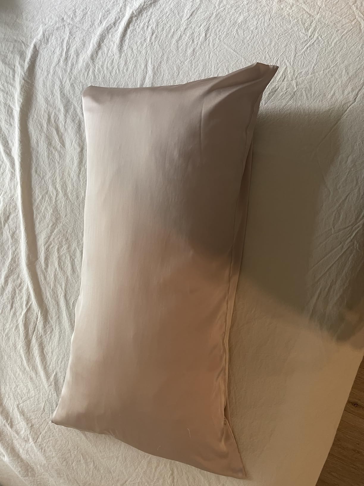 LYSHIN Silk Pillow Cases Standard Size with Hidden Zipper, Champagne | Mulberry Silk, Hidden Zipper, Better Care for Skin and Hair, Sleep Inducing, Feels Silky, Cooling, Suitable for Gifting customer photo 2