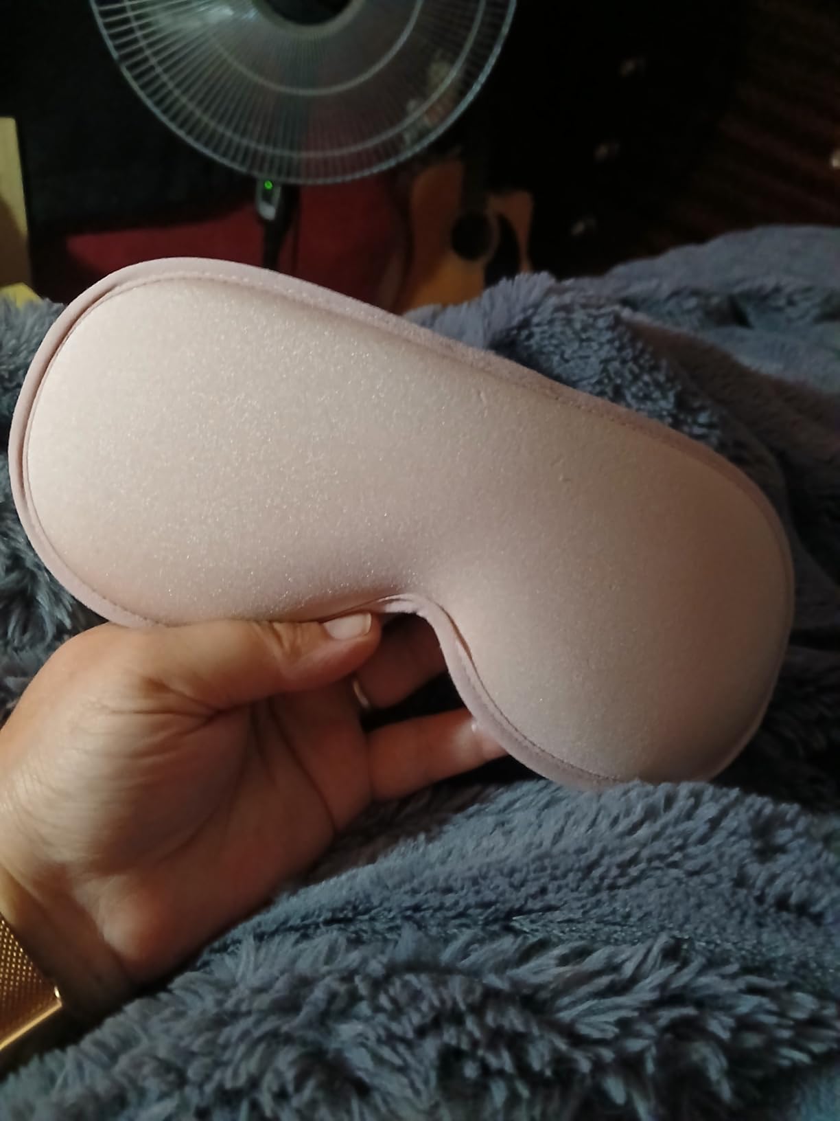 Weighted Cooling Sleep Mask, 6oz 3D Blackout Eye Mask for Sleeping, Contoured Gel Eye Mask, Adjustable Strap, Eyelash Friendly Sleep Mask for Relaxation, Anxiety Relief Items, Naps, Travel, Purple customer photo 1