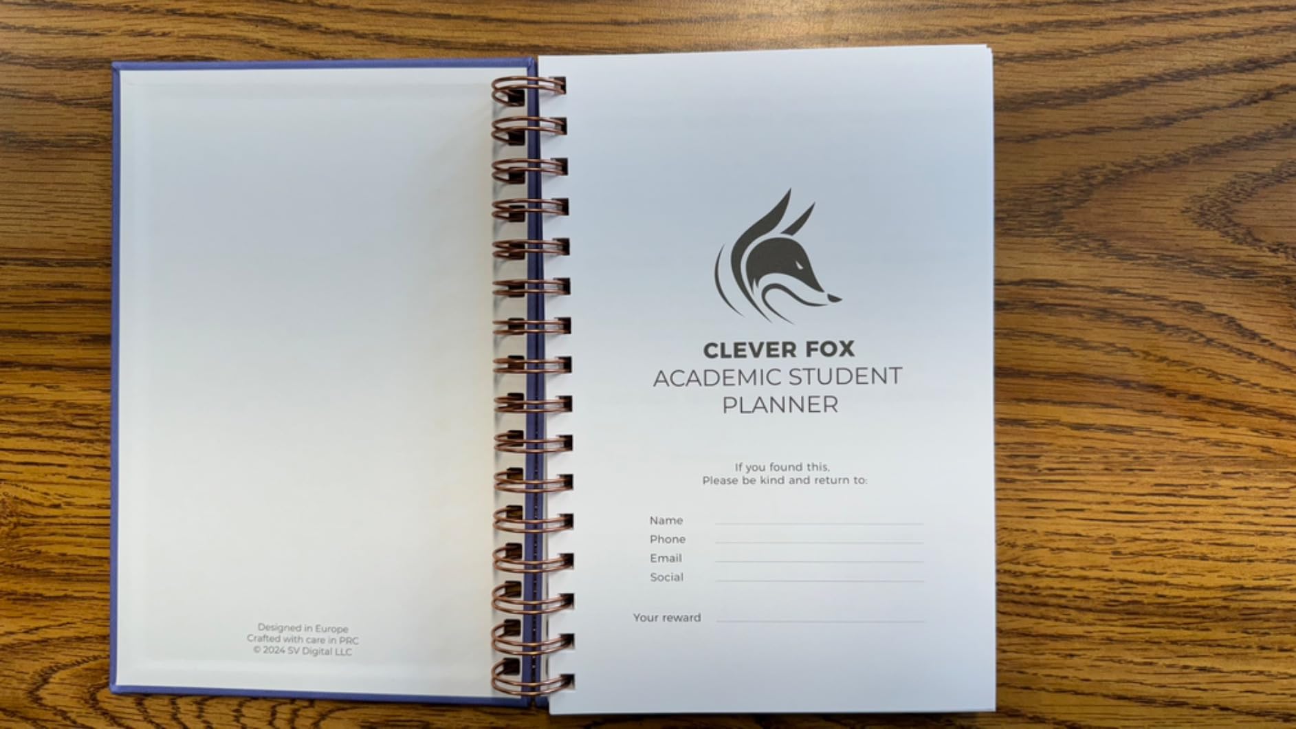 Clever Fox Academic Student Planner 2026-2027, School, College Rose Gold | 6.3 x 8.5 in, Spiral-bound hard cover, Weekly and monthly class calendar, block schedule, middle & high school supplies customer photo 2