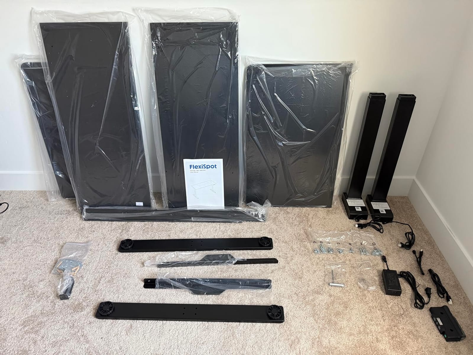 SANODESK 79x32'' Large Height Adjustable Ergonomic Electric Standing Desk | Stand Up Desk Home Office Computer Workstation Extra Large Sit Stand Desk with Splice Board (Black Frame + Black Top) customer photo 1