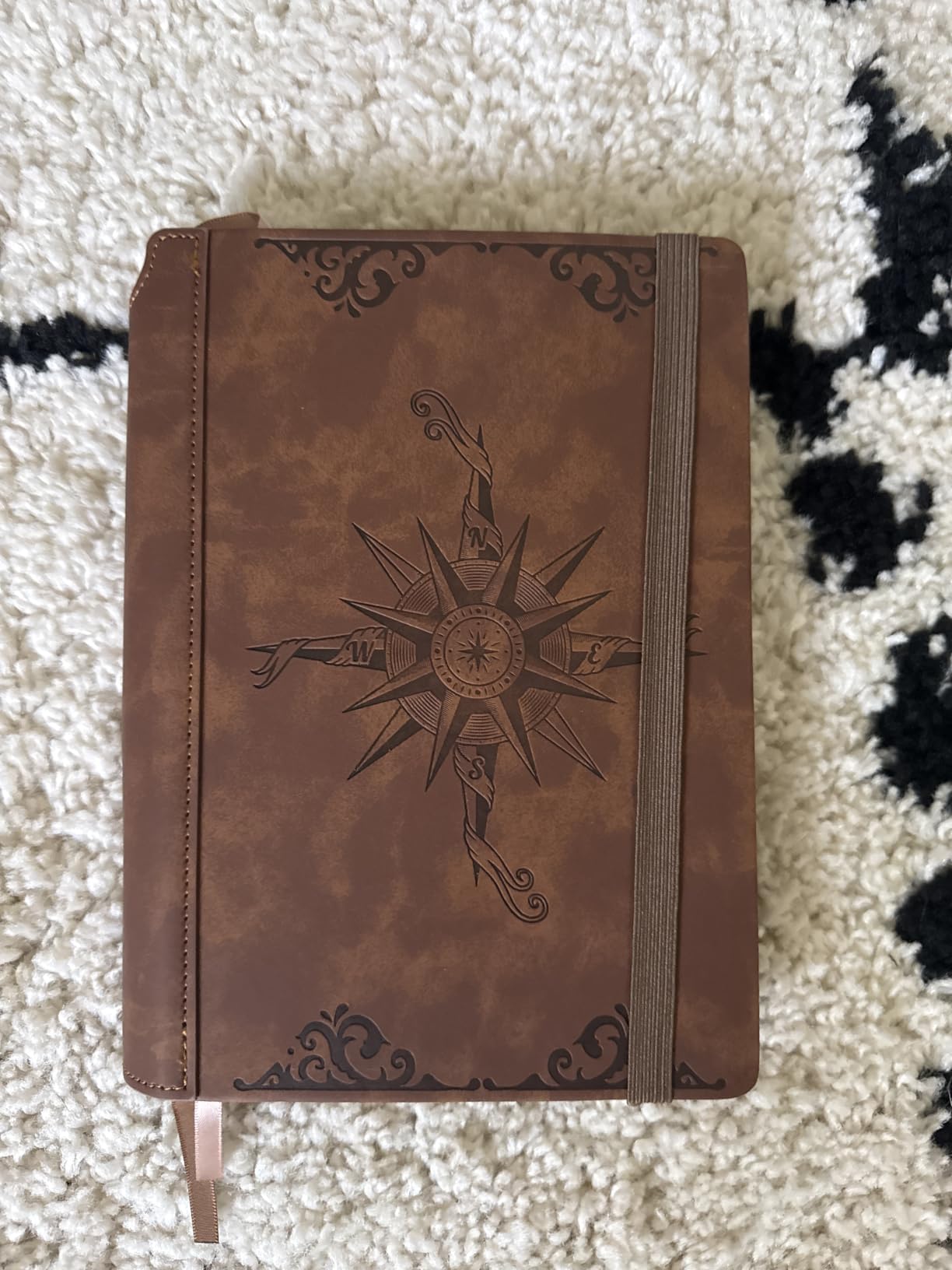 CAGIE Compass Leather Journal for Men Women, A5 Lined Notebook Writing Gift | 288 Pages 100 GSM Acid-free Paper, Bleed-free, Pen holder, Lay Flat, For Daily Writing, Office, Gifting customer photo 1