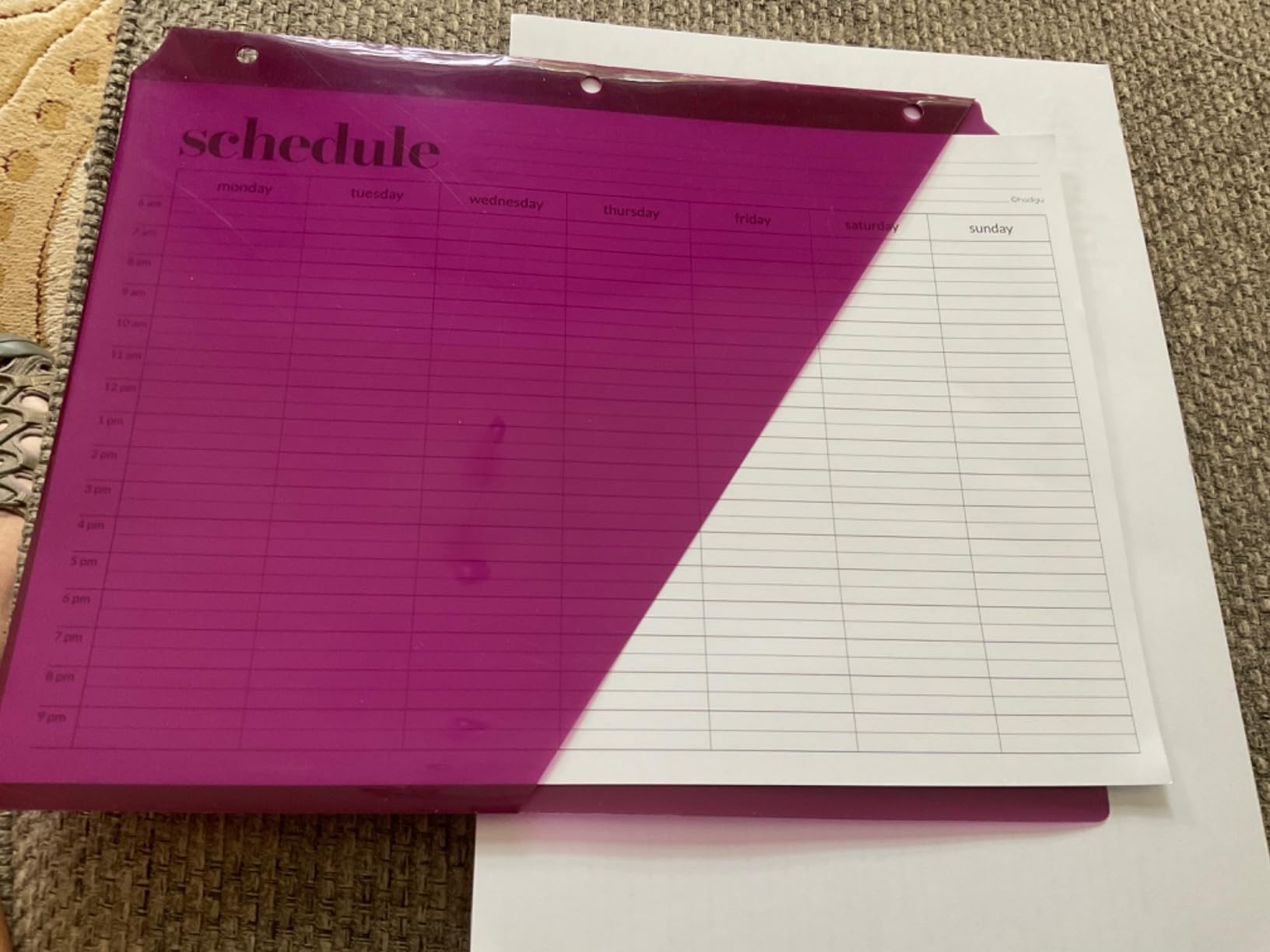 Weekly Schedule Pad, Tear Off Undated Weekly Planner Notepad, A4 Size (8,3